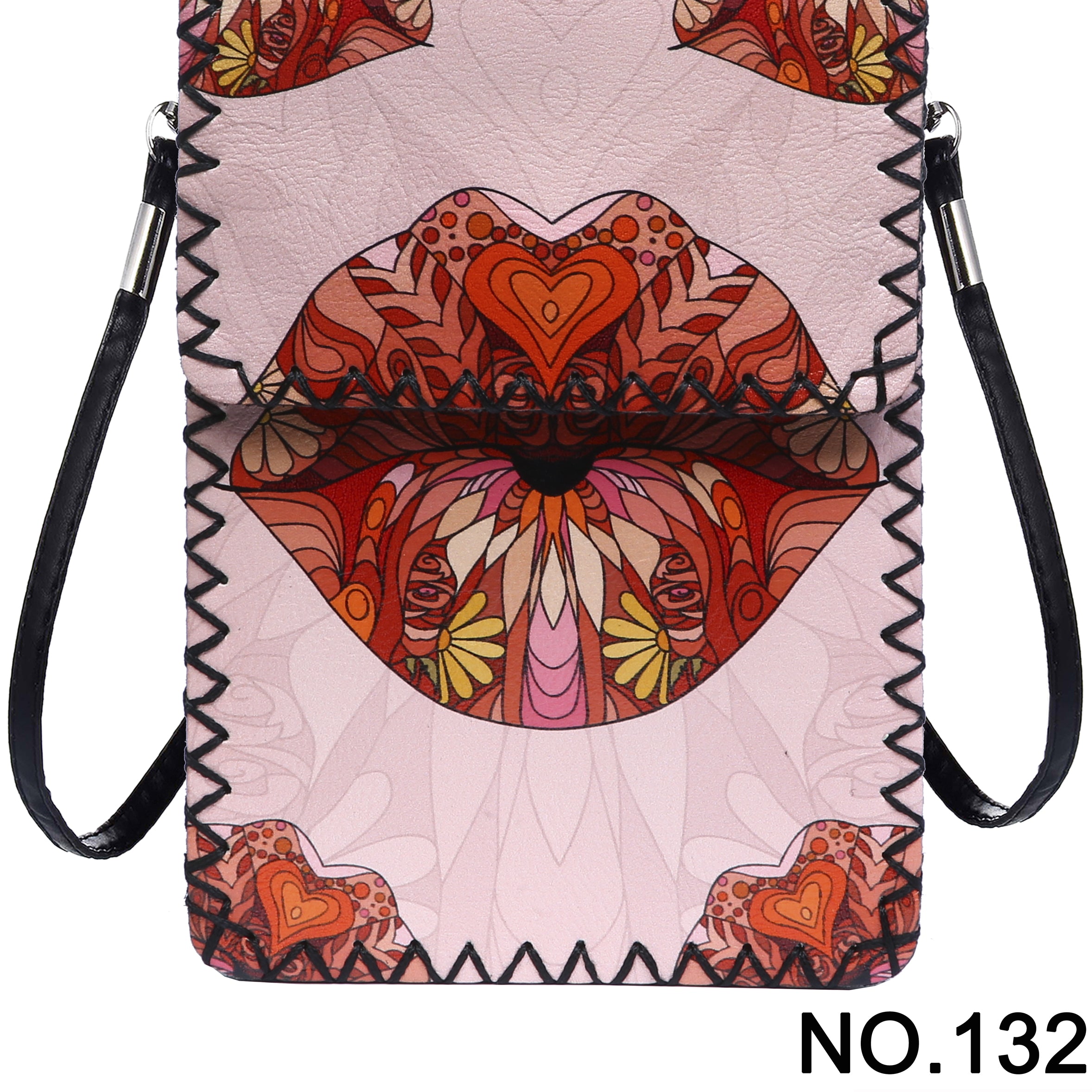 Lips Print Crossbody Bag HB0580 - NO.132 BK