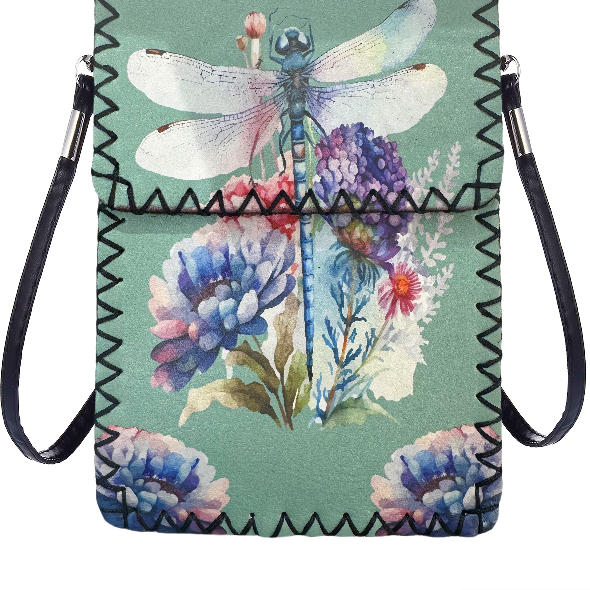 Dragonfly Print Hand Stitch Crossbody Bag HB0580-NO.208