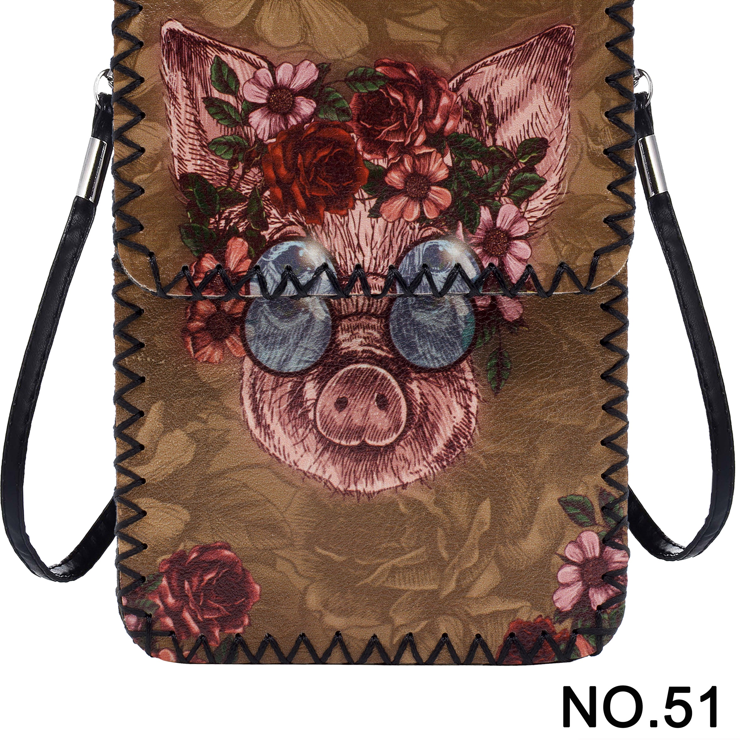 Floral Pig Printed Crossbody Bag HB0580 - No.51