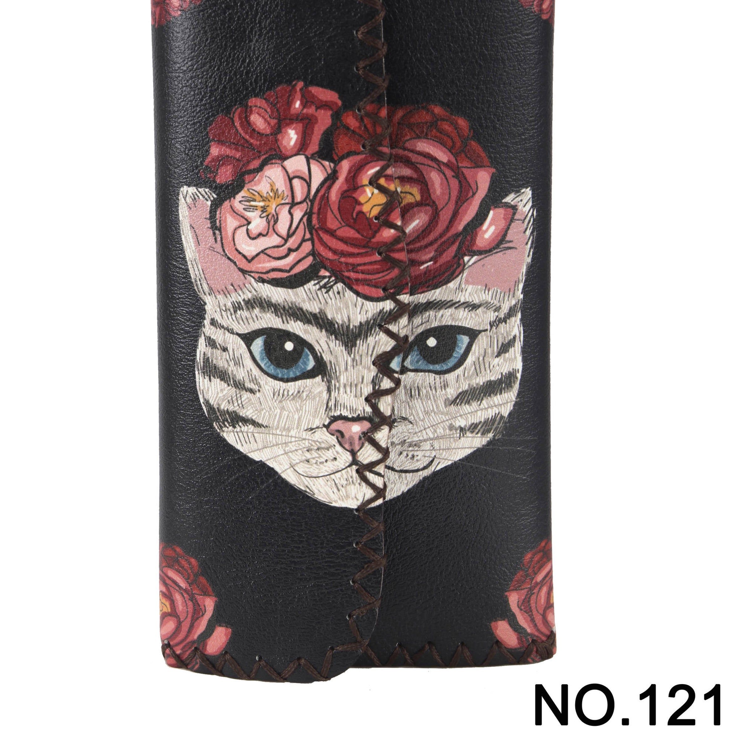 Cartera con estampado de gato y flores HB0582 - N.º 121BK