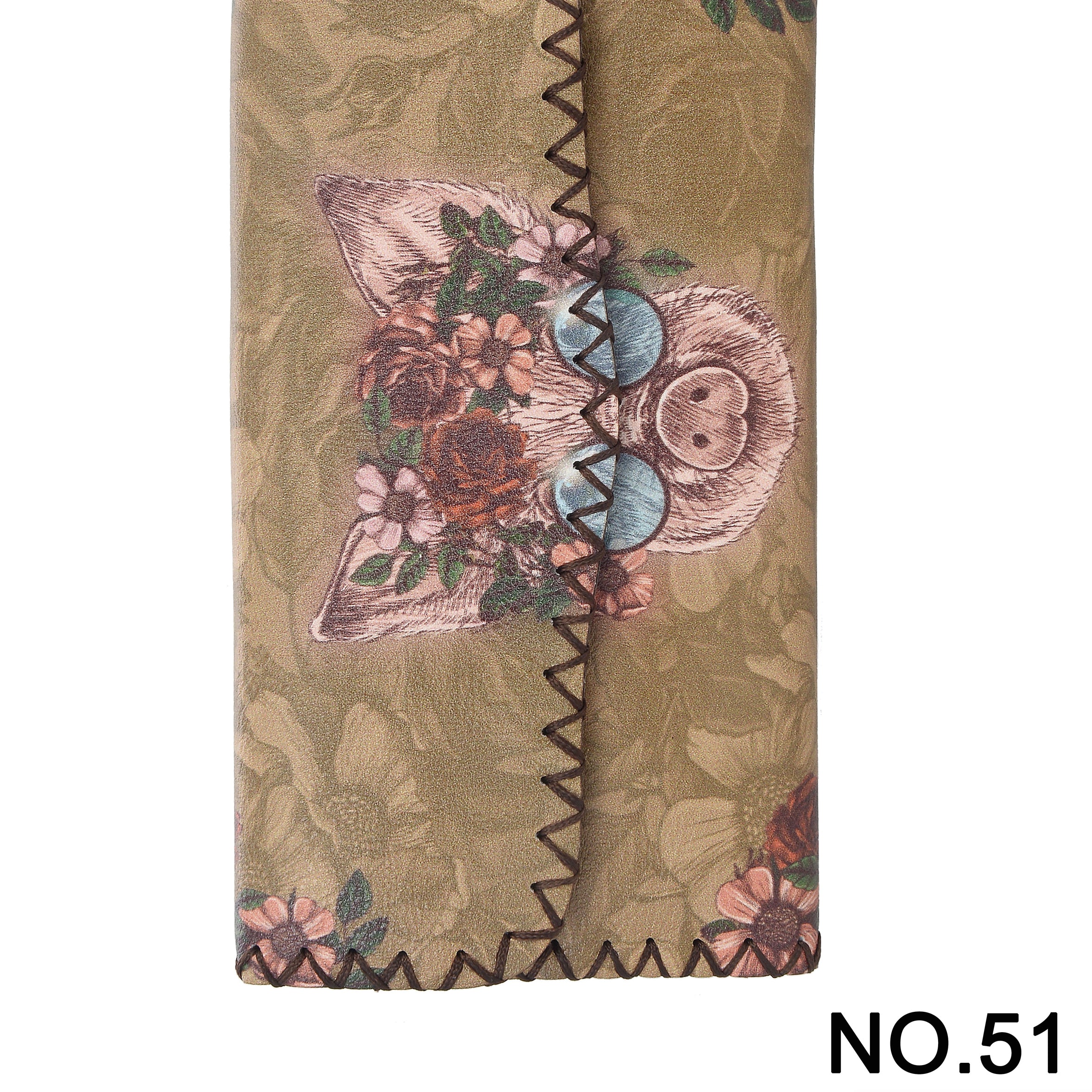 Floral Pig Print Hand Stitch Wallet HB0582 - NO.51