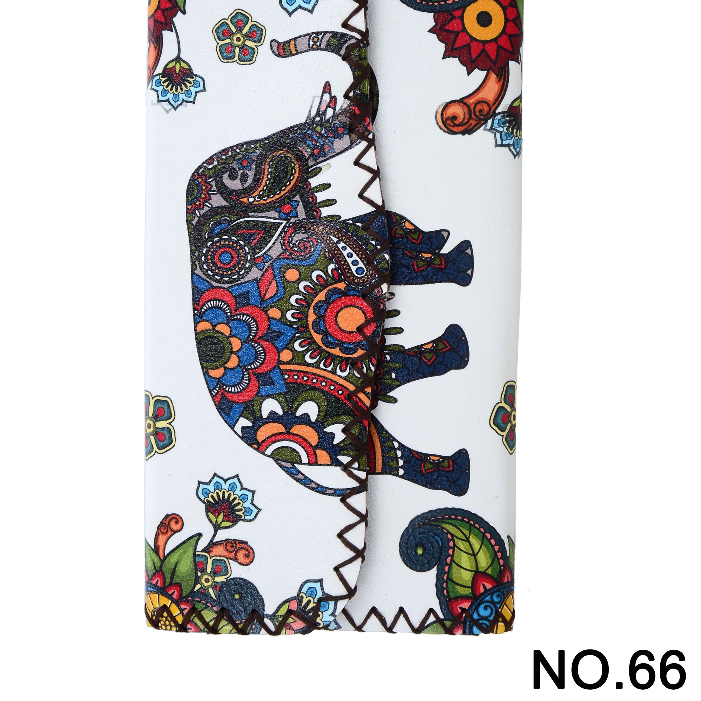 Floral Elephant Print Hand Stitch Wallet HB0582 - NO.66