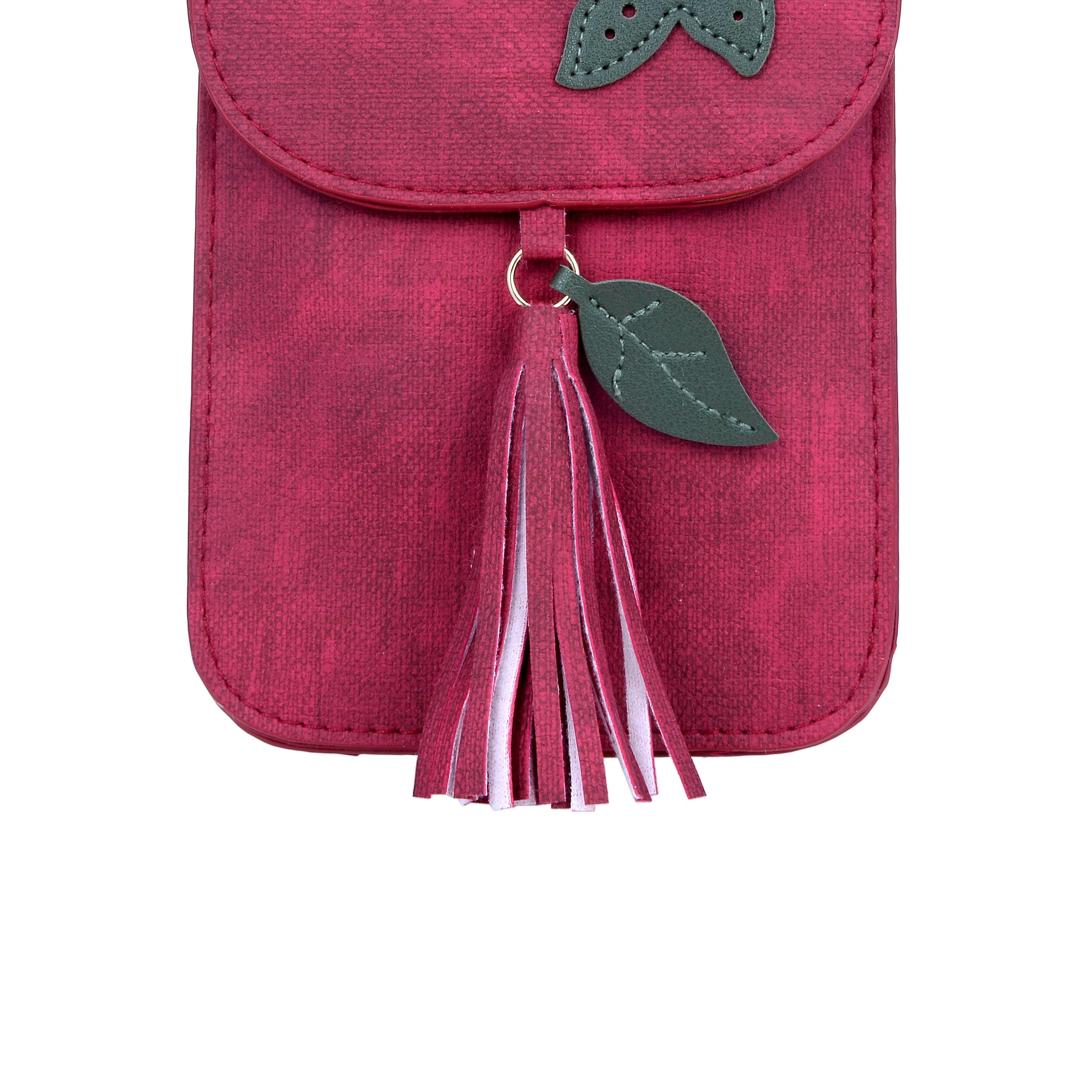 Fashion Women Leatherette Tassel Cellphone Pouch HB0639