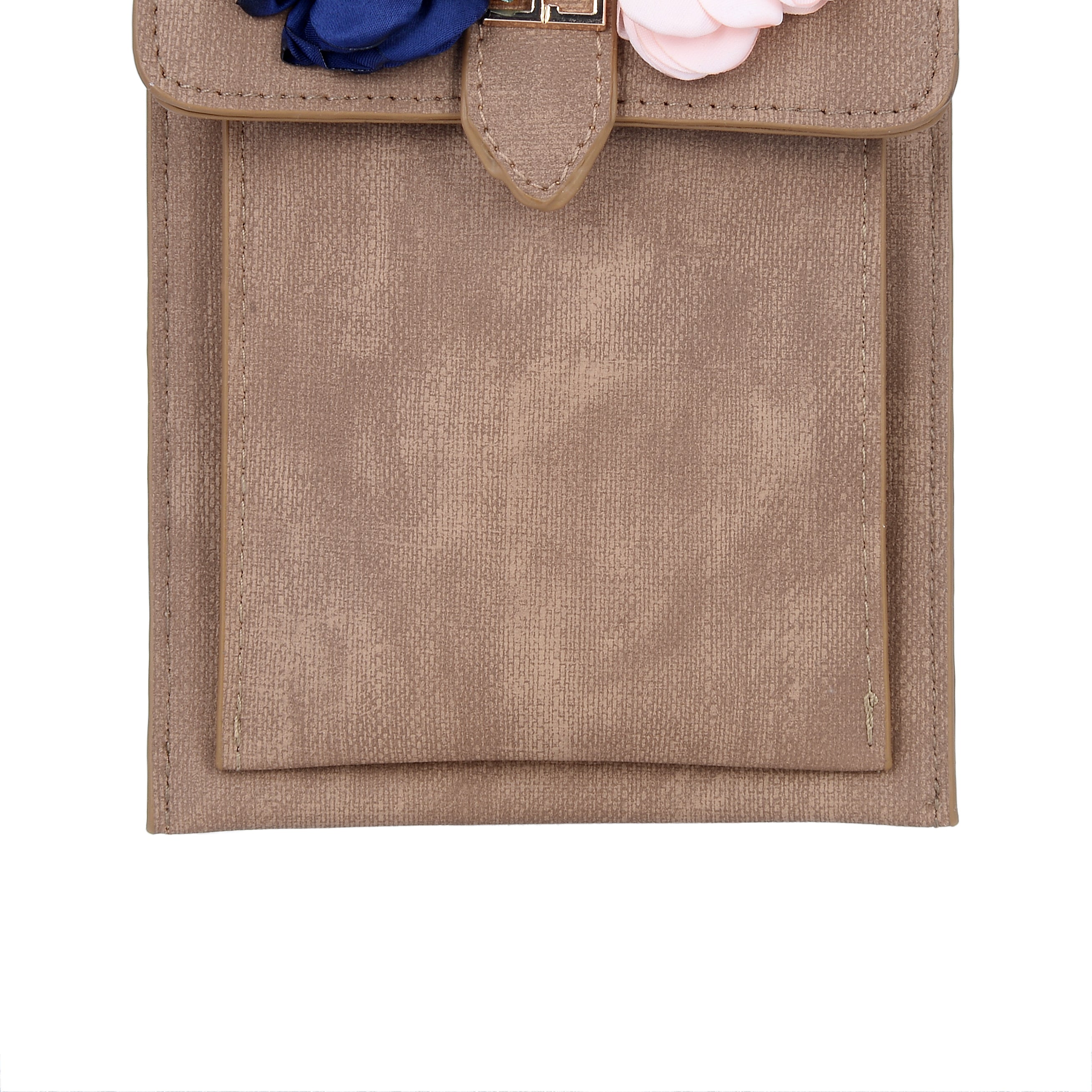 Bolso de mano con hebilla de metal y piel sintética con diseño de flores HB0647