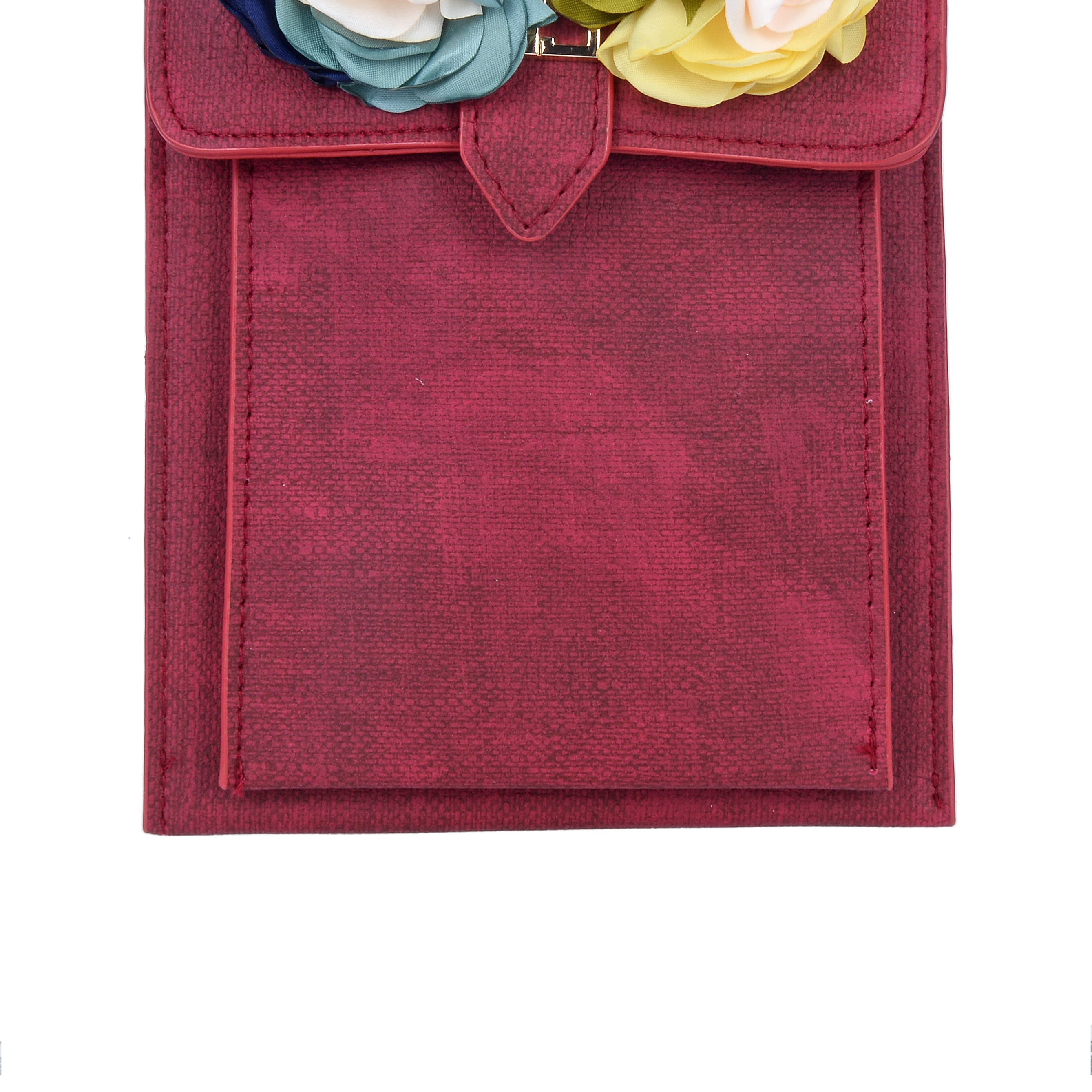 Bolso de mano con hebilla de metal y piel sintética con diseño de flores HB0647