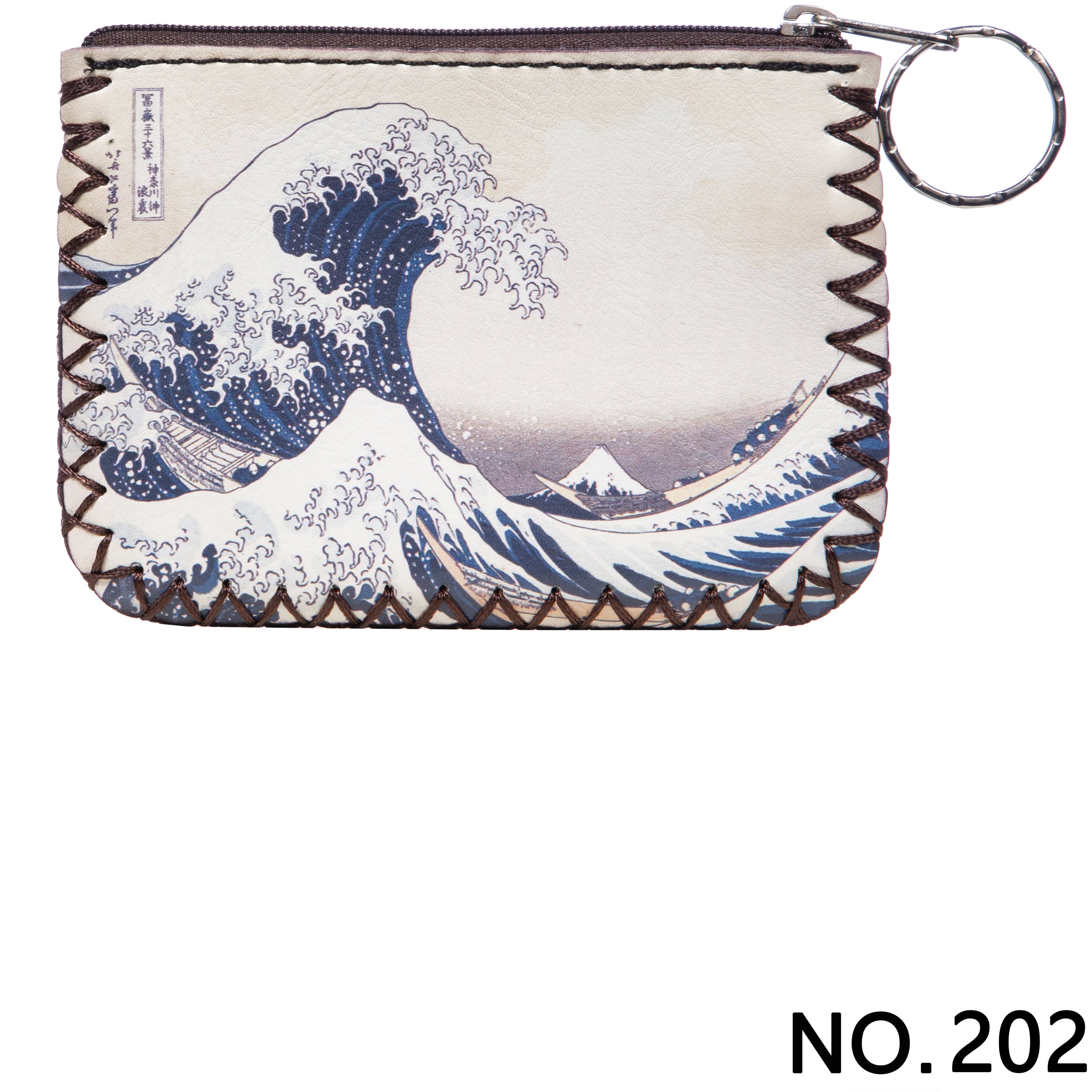 The Great Wave Print Hand Stitch Coin Purse HB0665 - NO.202