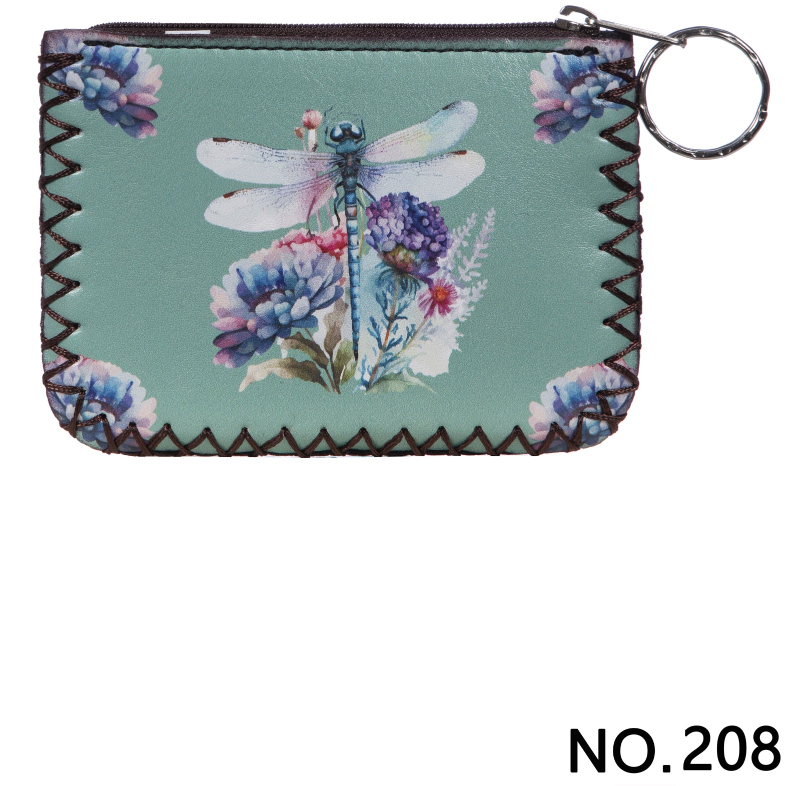 Dragonfly Print Hand Stitch Coin Purse HB0665-NO.208