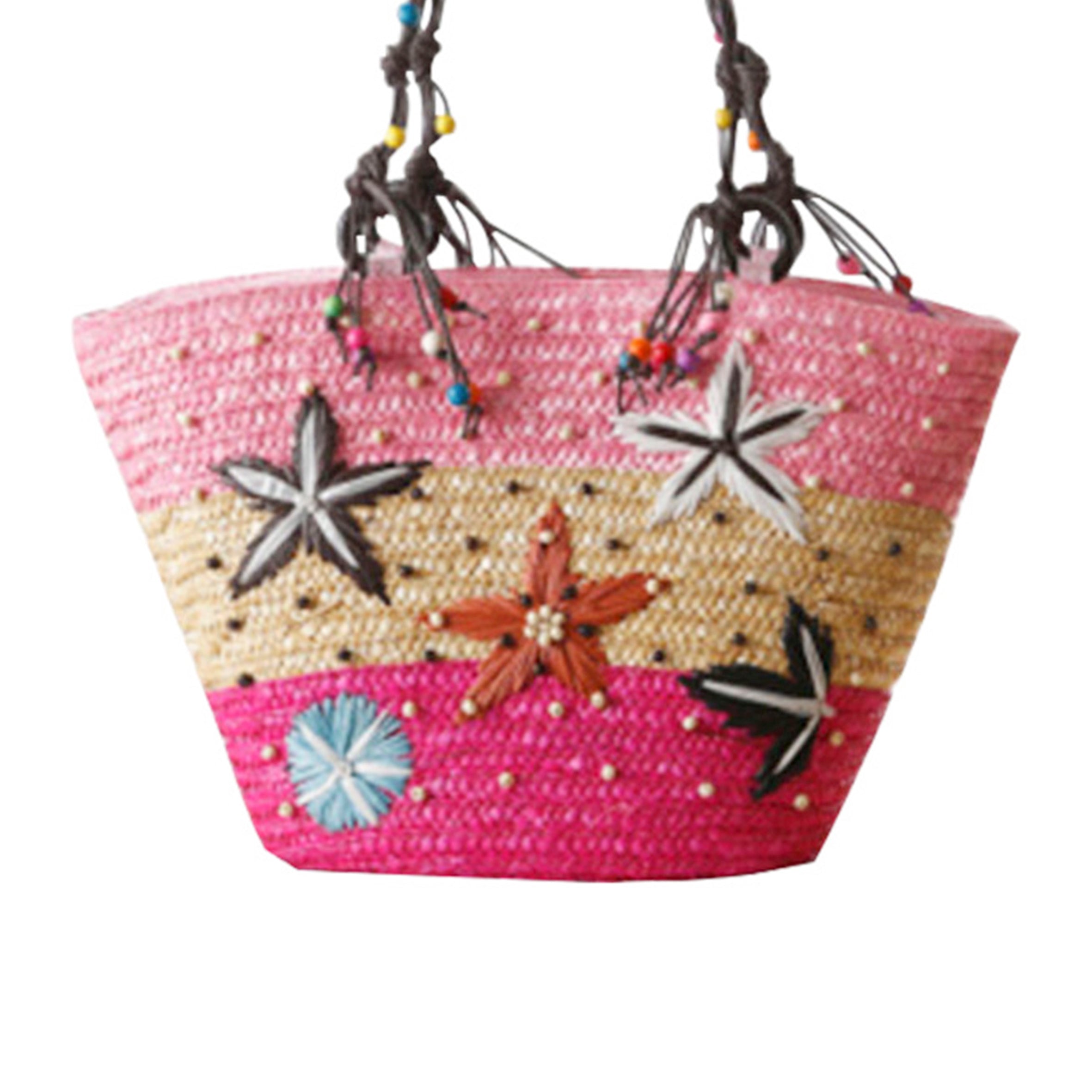 Bolsas de mano tejidas con motivos de peces marinos HB0740