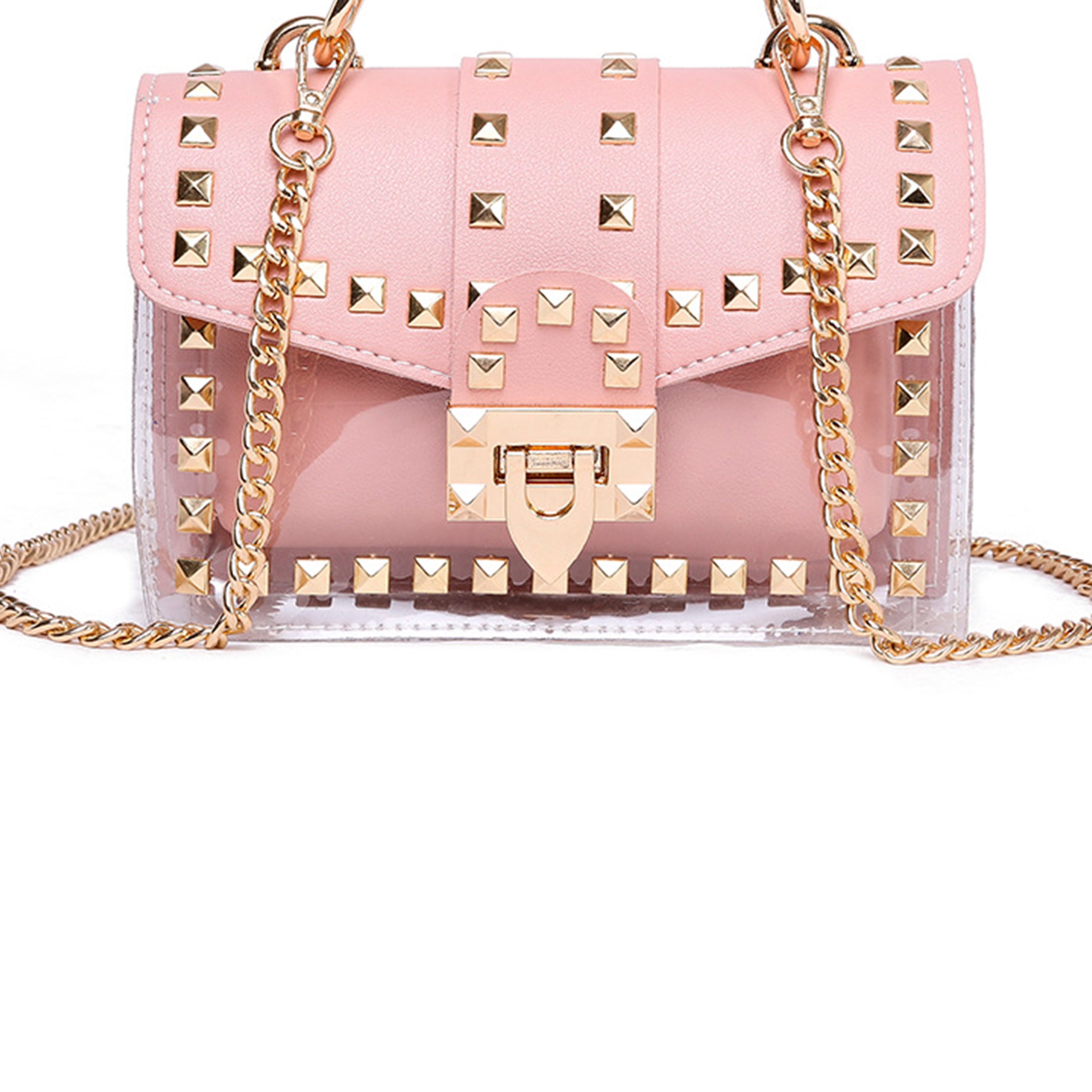 Rivet Transparent Crossbody Bags HB0914