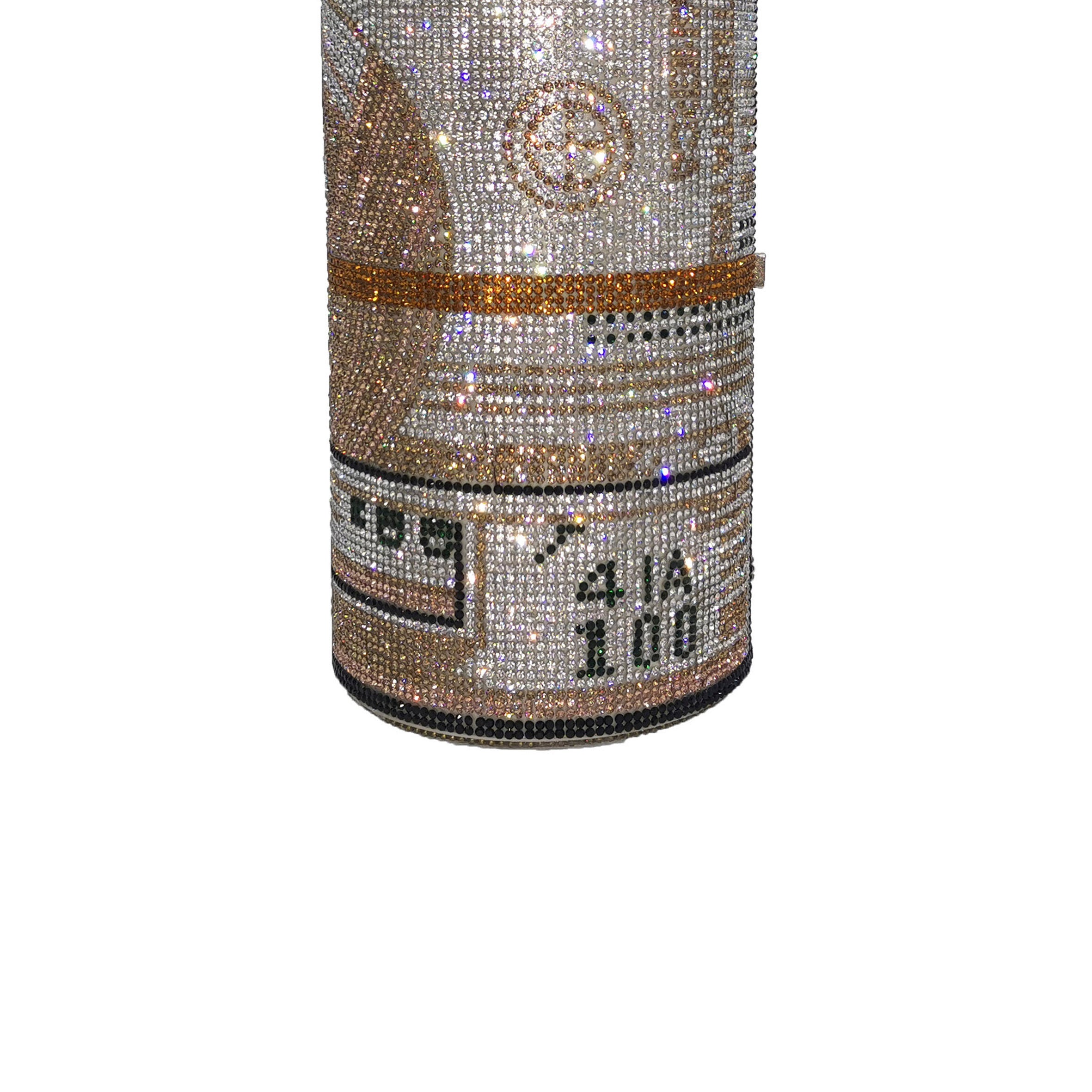 Bolsos de mano con diamantes de imitación y forma de cilindro en forma de dólar HB1114