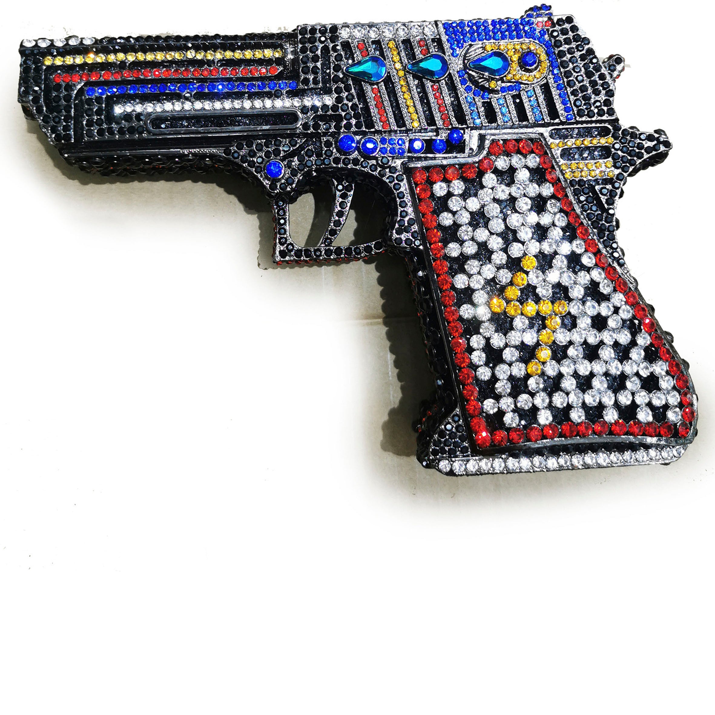 Bolso de noche con diamantes de imitación tipo pistola HB1450