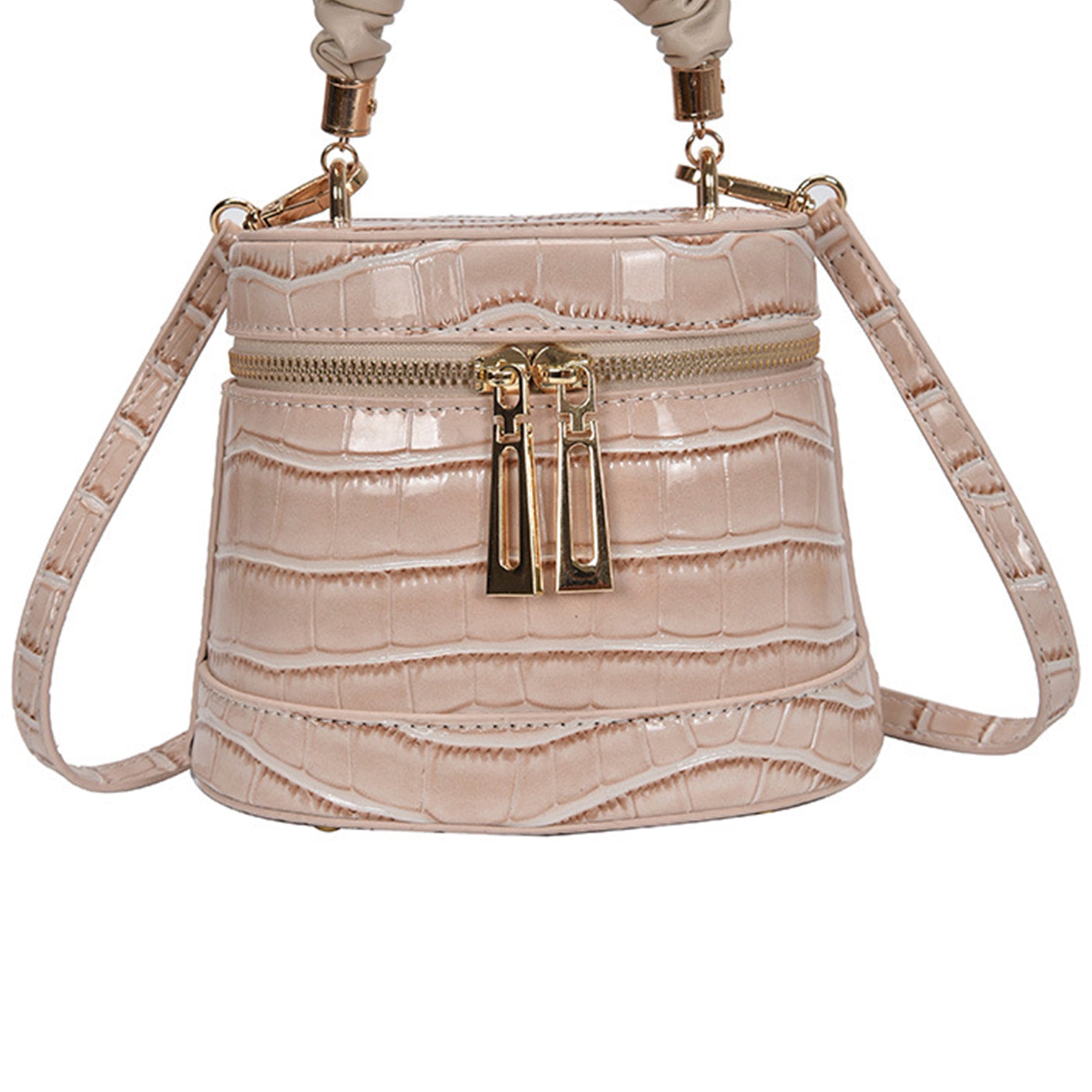 Bolso tipo cubo con estampado de cocodrilo HB1471