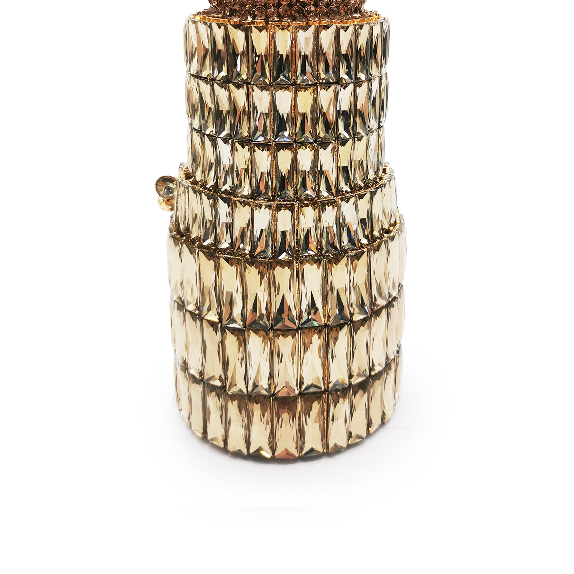 Bolso de noche con diamantes de imitación y forma de lápiz labial HB1727