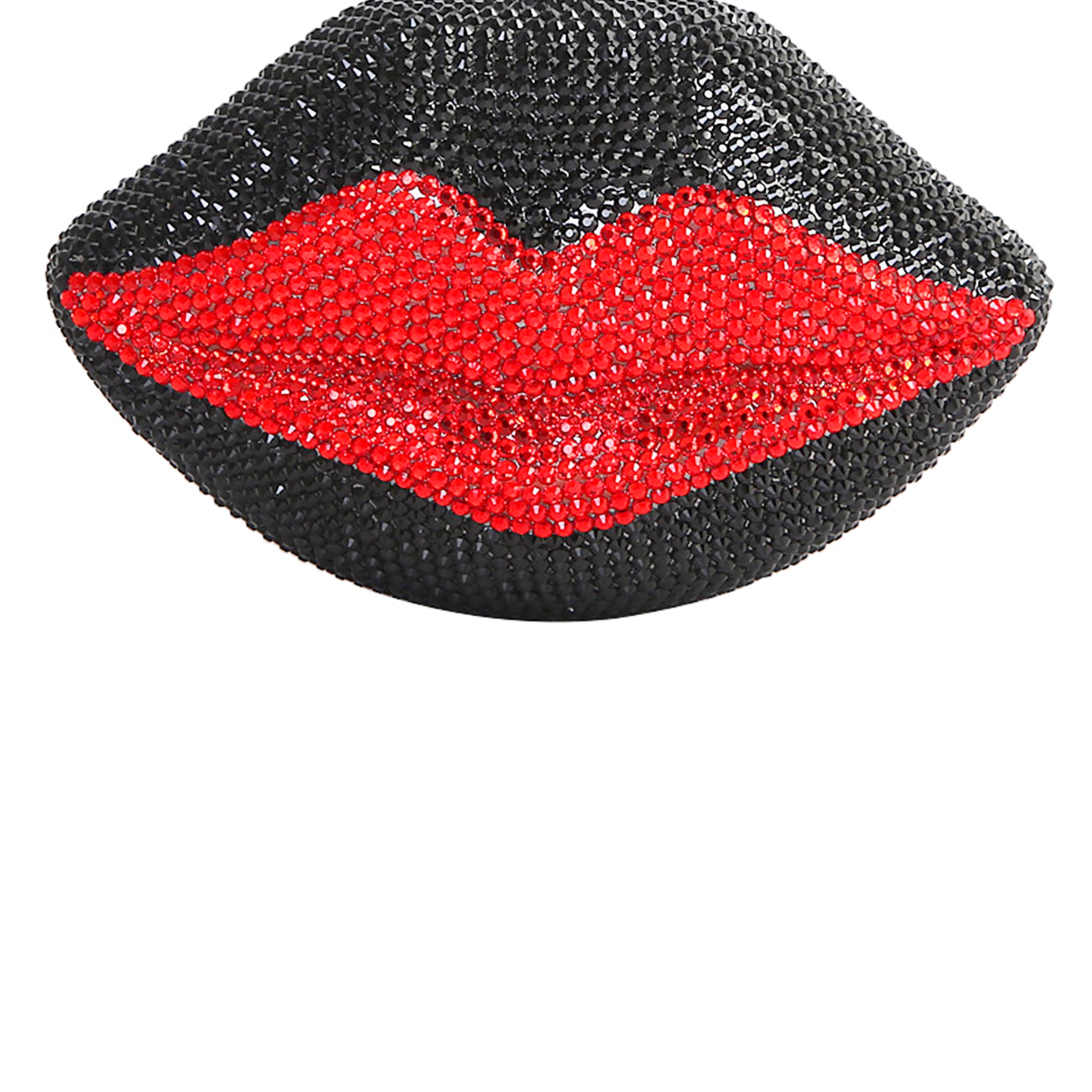 Bolso de noche con diamantes de imitación y boca en forma de labio HB1728