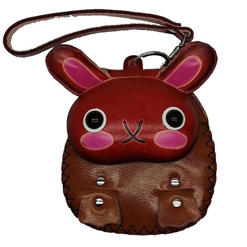 Monedero de piel de vaca con forma de conejito y signos del zodiaco HB2005