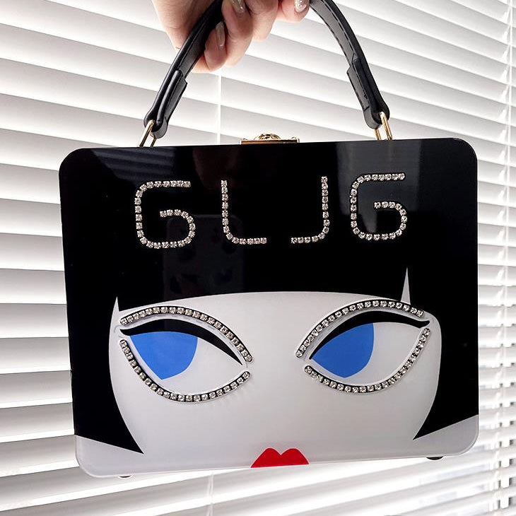 Bolso de mano cuadrado de acrílico para niña HB2085