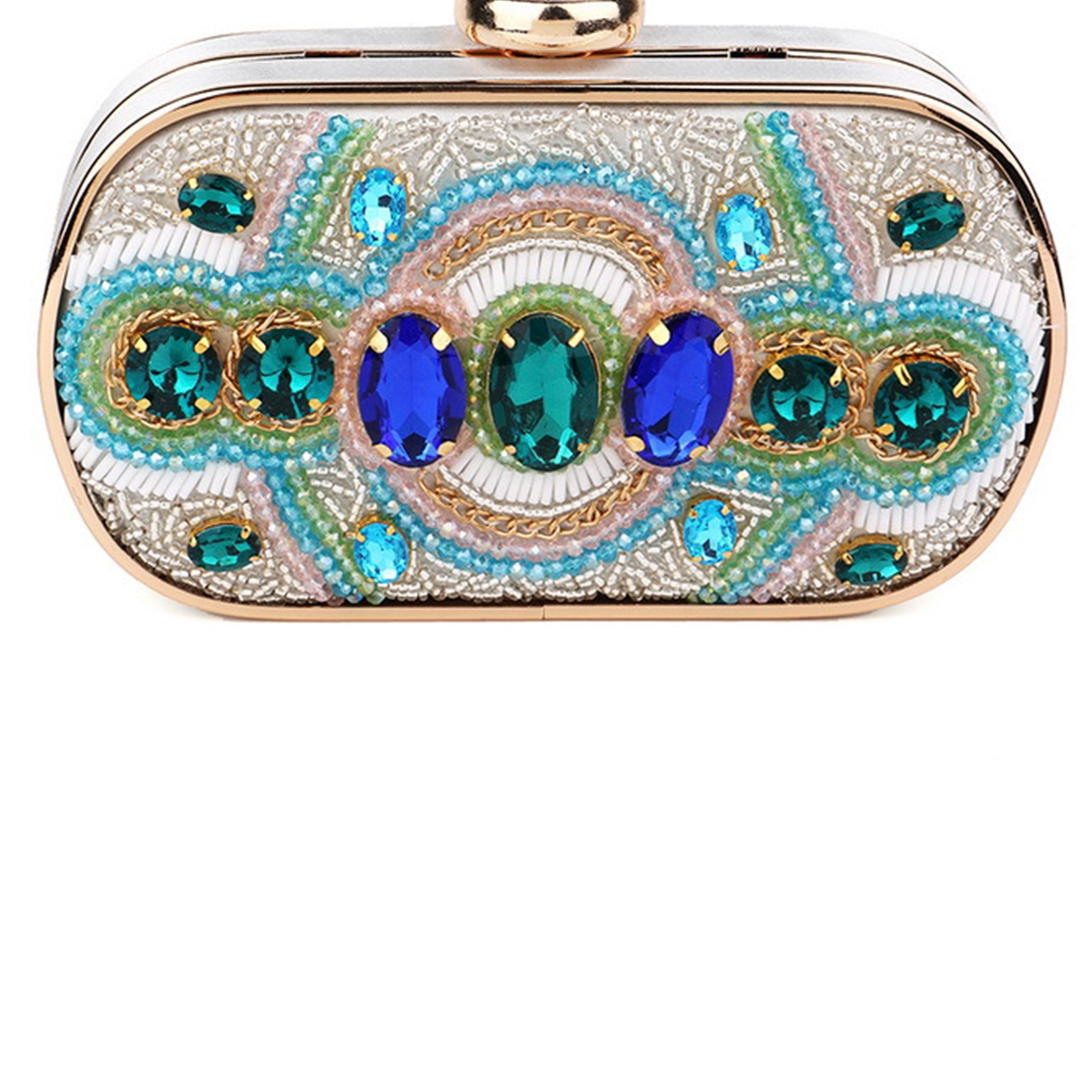 Bolsa de noche con cuentas de semillas de gemas HB2213