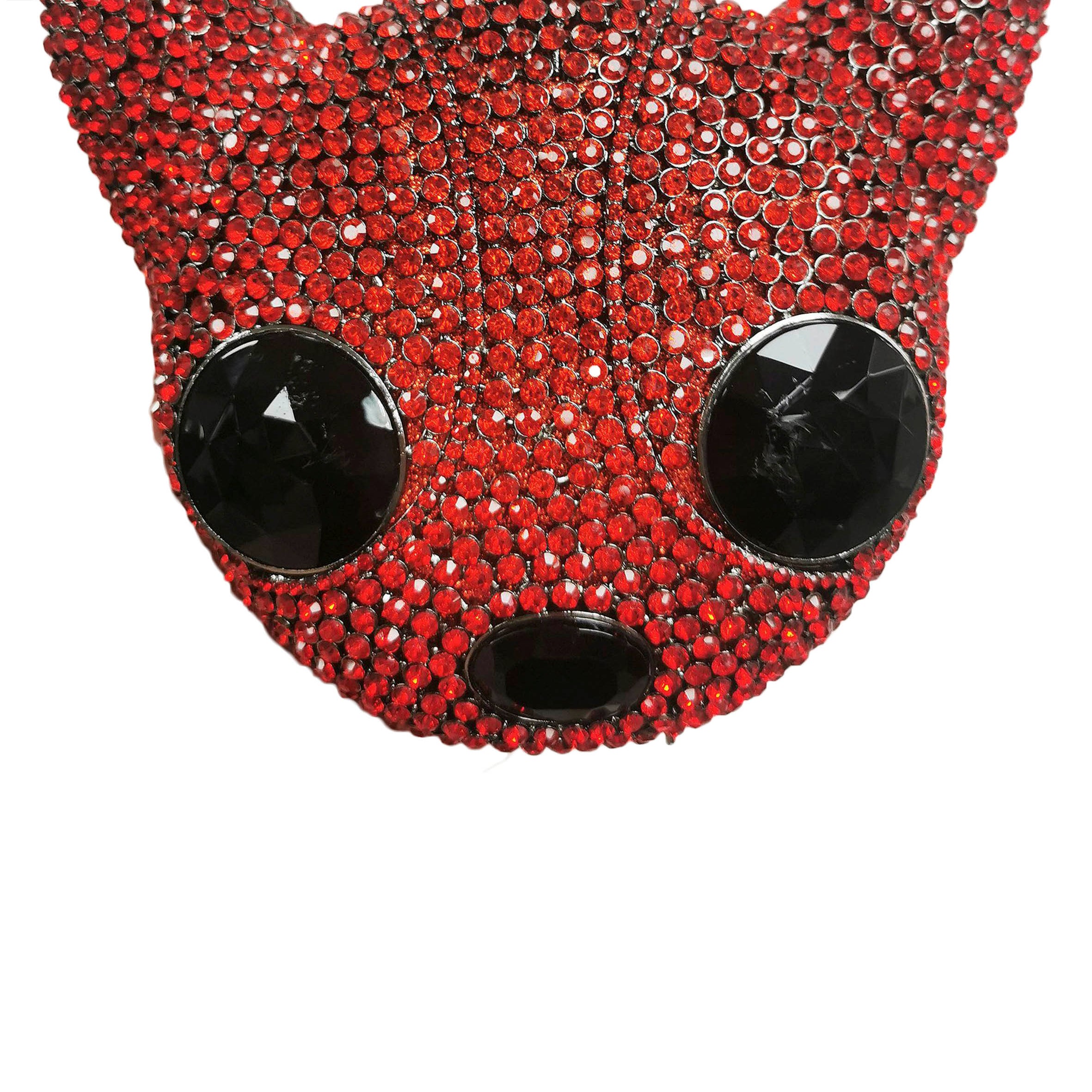 Cabeza de perro chihuahua con diamantes de imitación para la noche HB2230