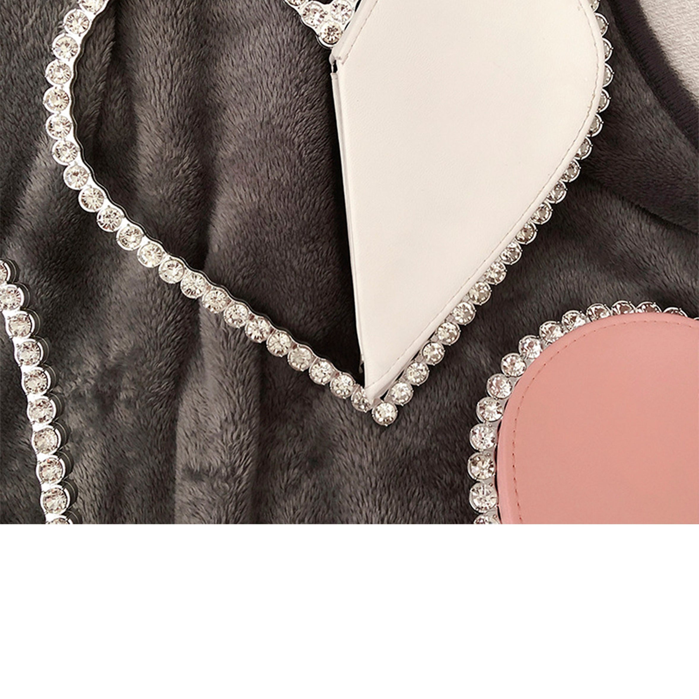 Cartera de mano de piel con forma de corazón y diamantes de imitación HB2361