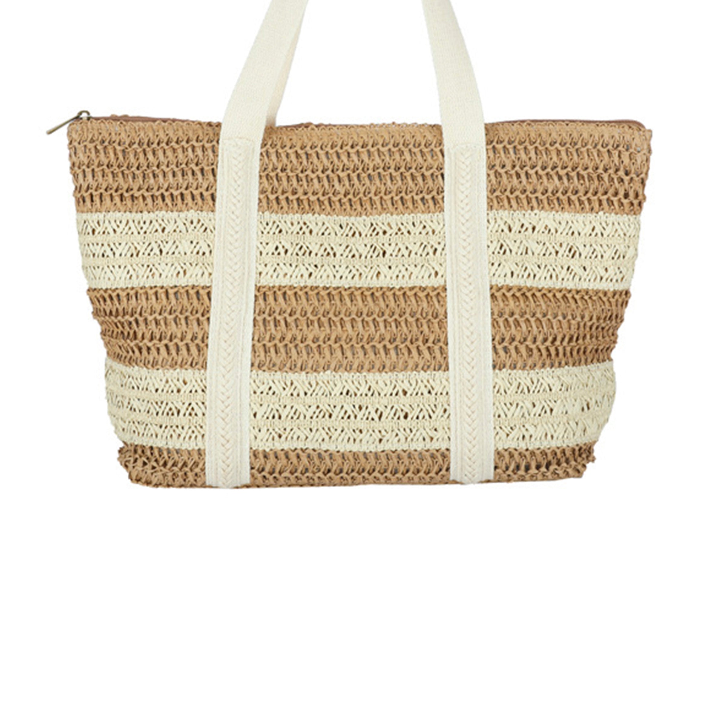 Striped Straw Tote Beach Bag HB2369