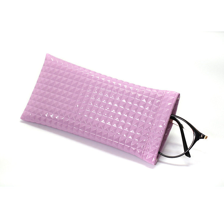 Diamond Grid Pattern Glasses PU Protecting Case HB2695
