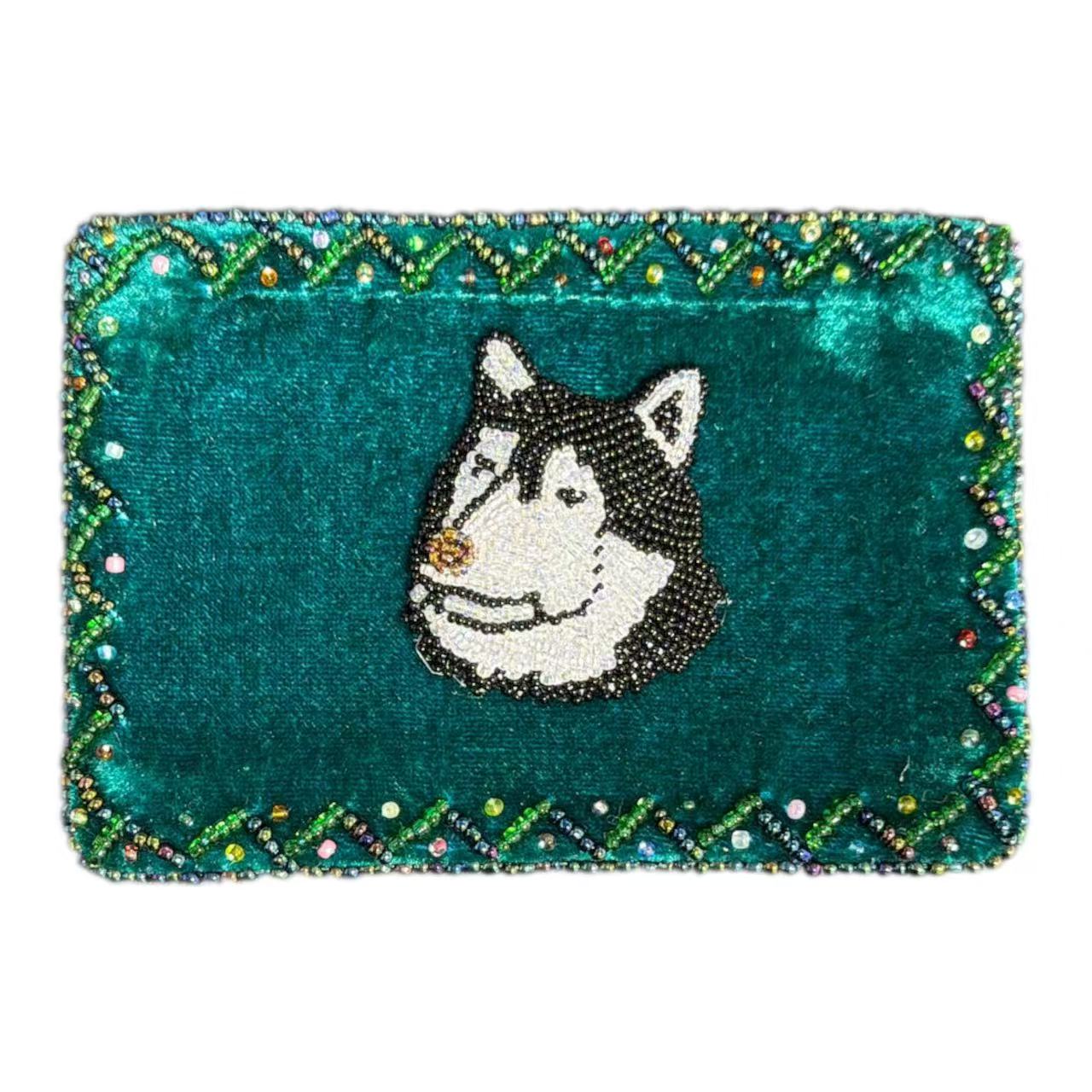 Husky Rectangle Velvet Coin Purse V0701