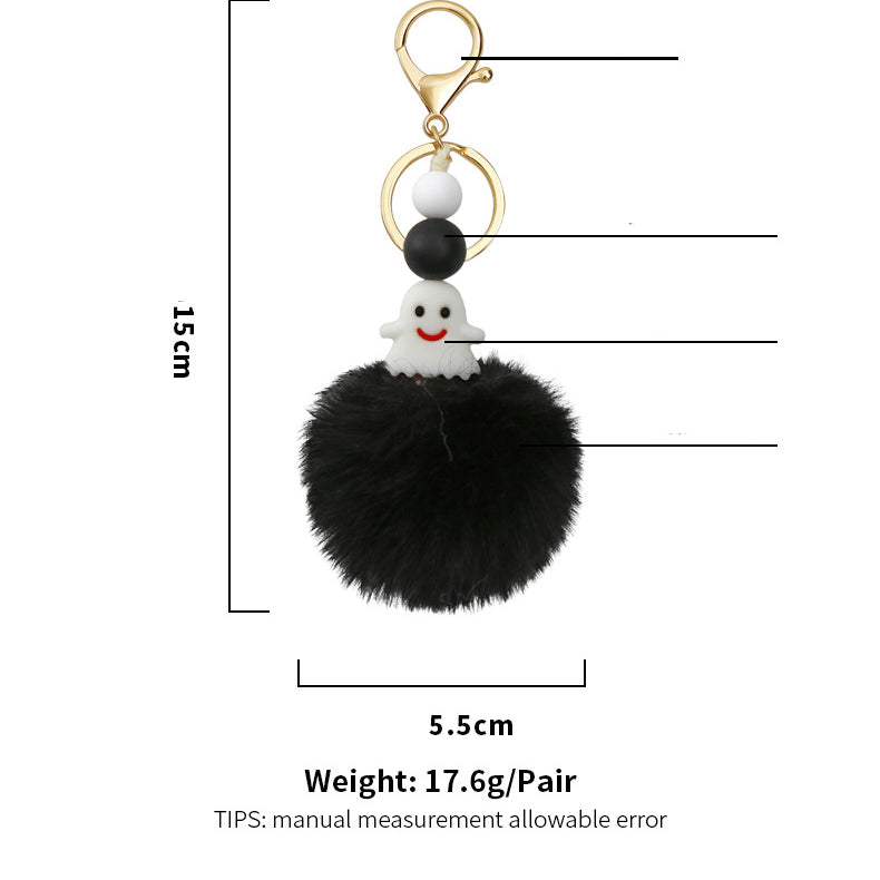 Llavero fantasma con pompón K1261