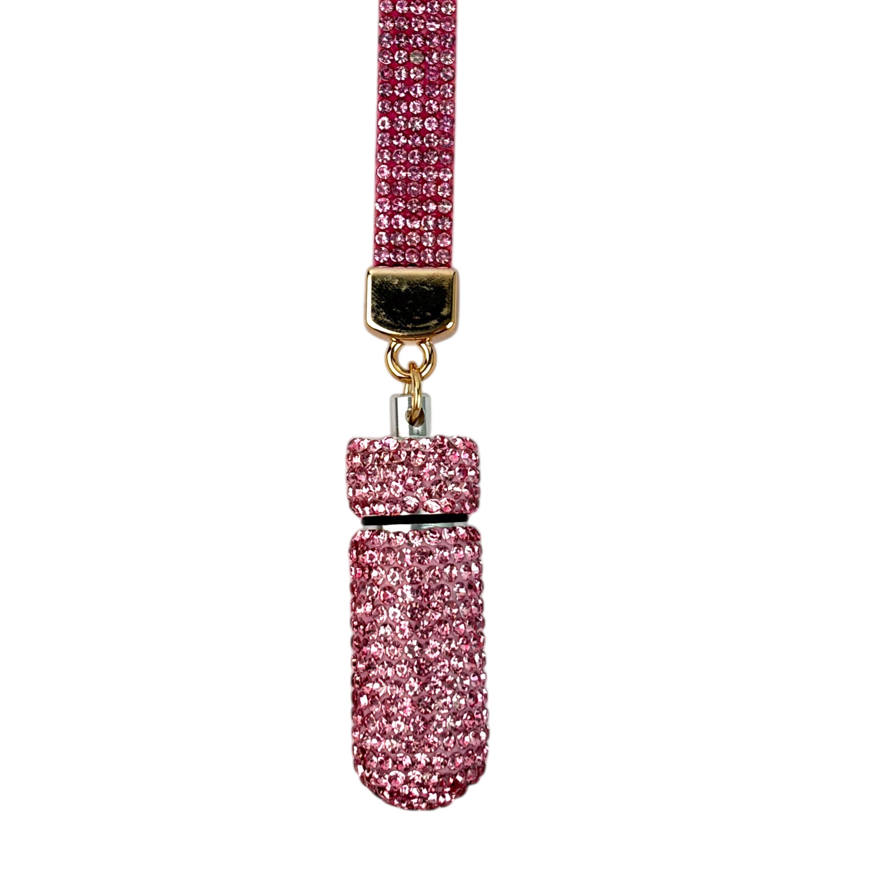Ceramic Rhinestone Medicine Bottle Keychain K1404