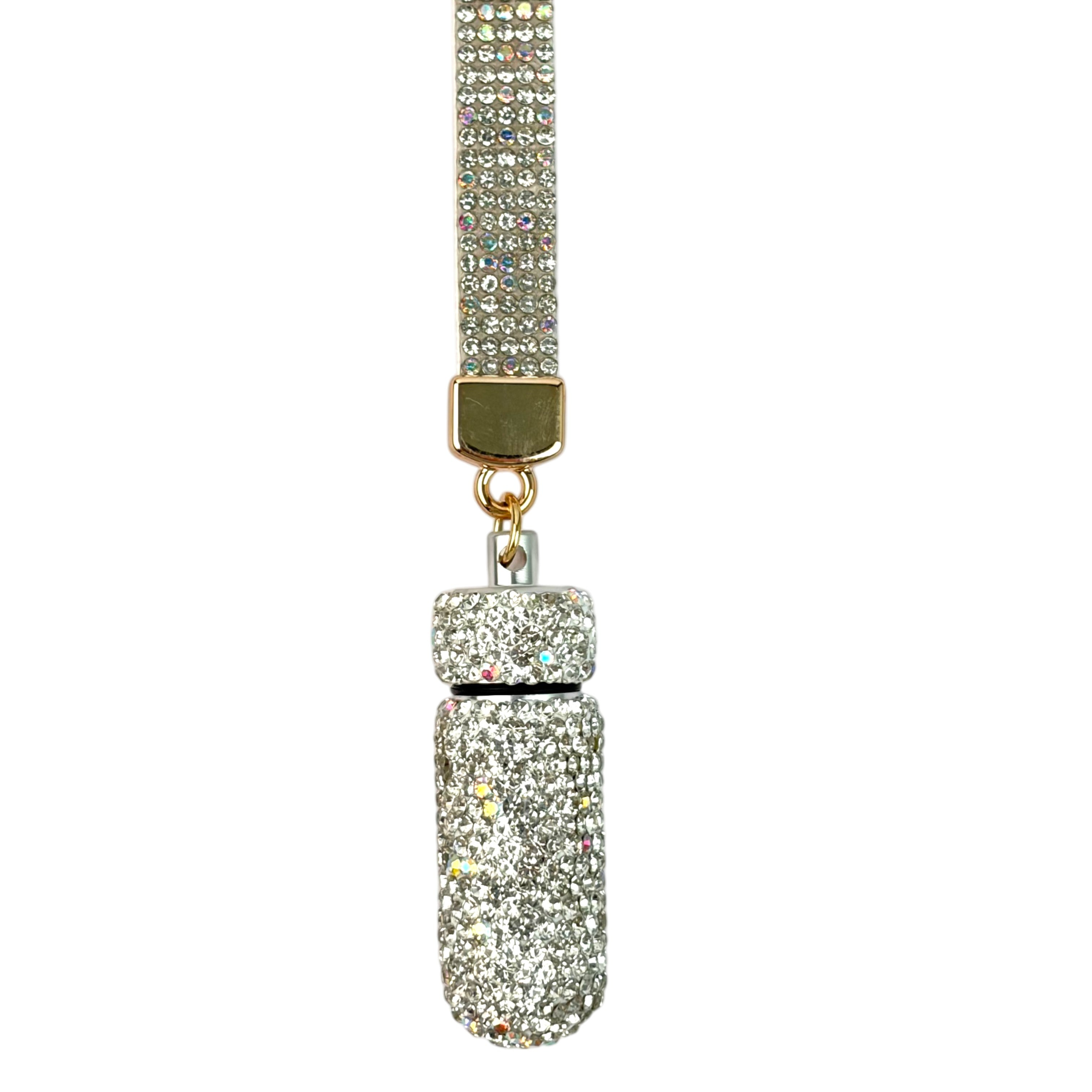 Ceramic Rhinestone Medicine Bottle Keychain K1404