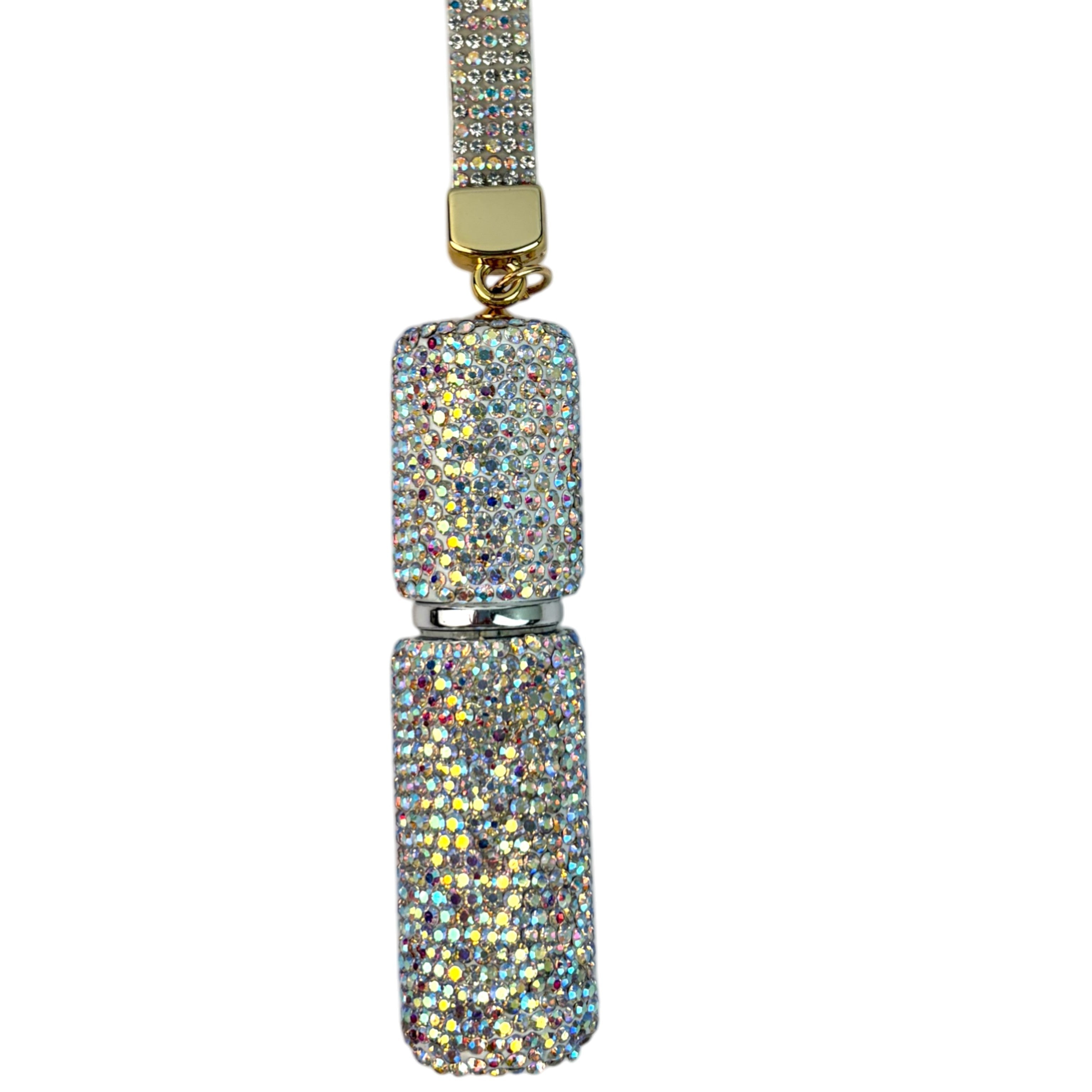 Ceramic Rhinestone Perfume Bottle Keychain K1405