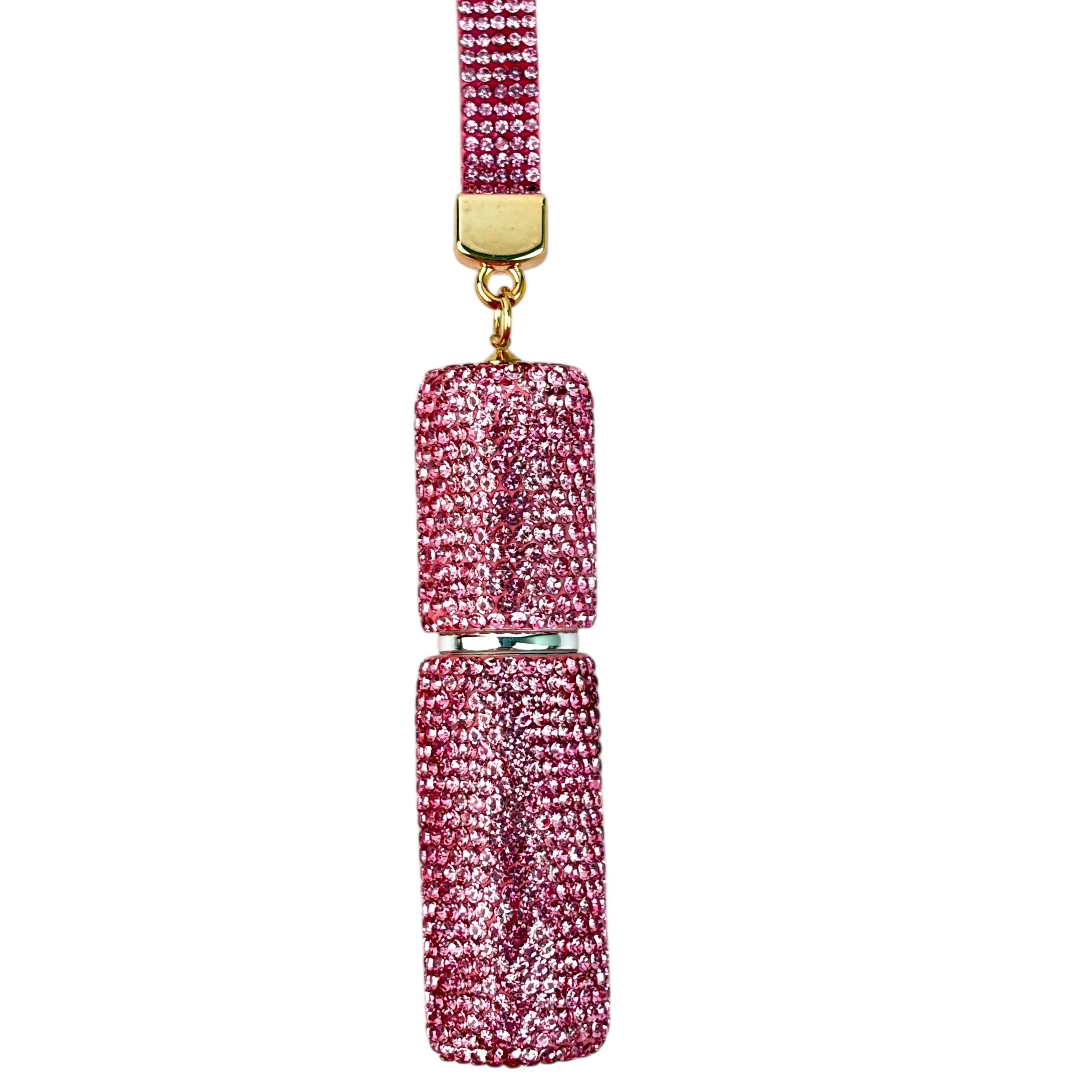 Ceramic Rhinestone Perfume Bottle Keychain K1405