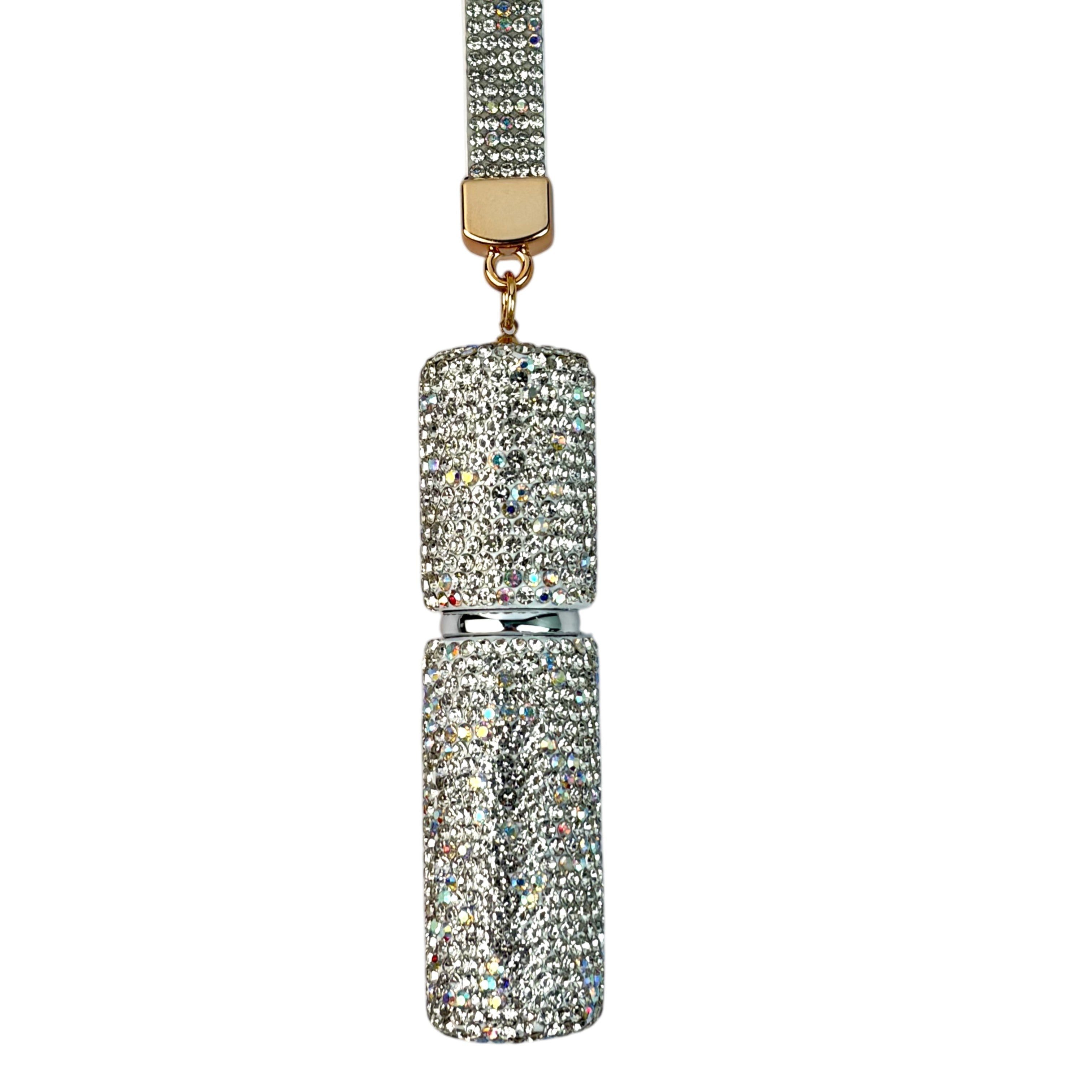 Ceramic Rhinestone Perfume Bottle Keychain K1405