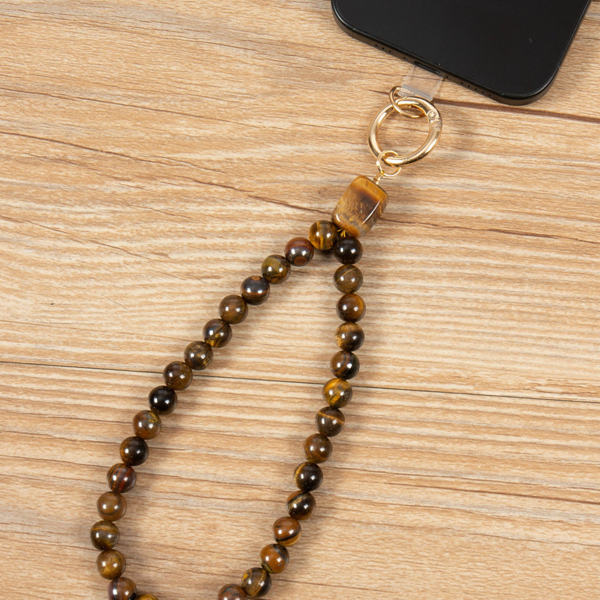 Handmade Tiger Eye Alloy Keychain K1418 Ole