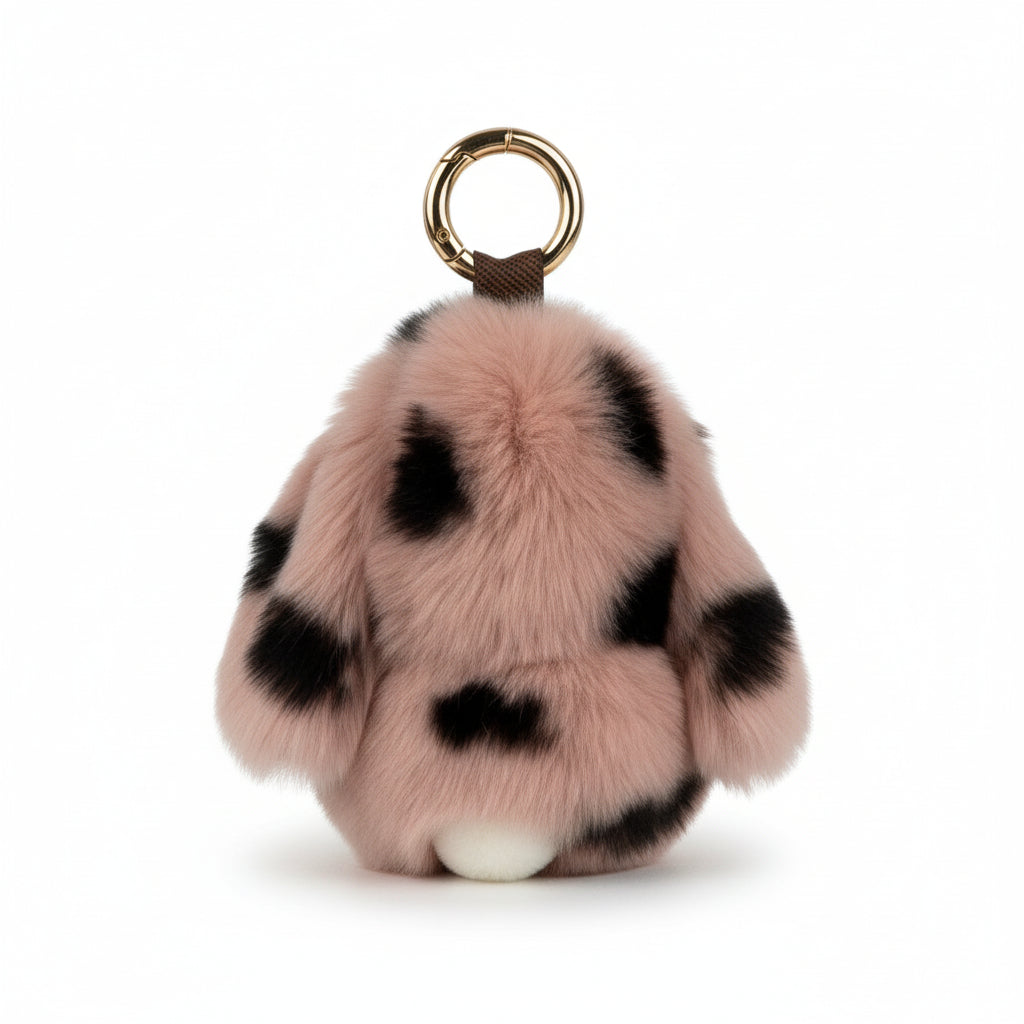 Rabbit Speckle Plush Keychain K1449