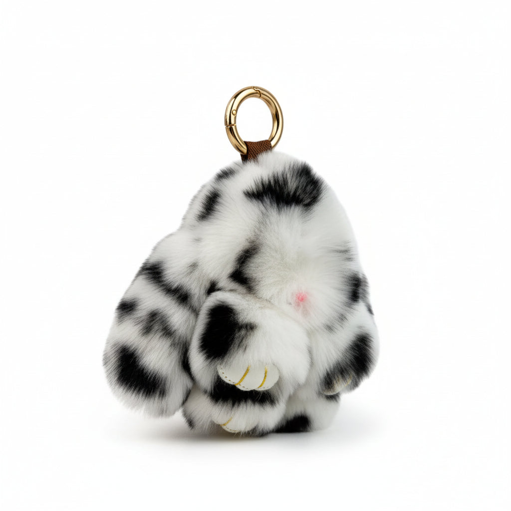 Rabbit Speckle Plush Keychain K1449