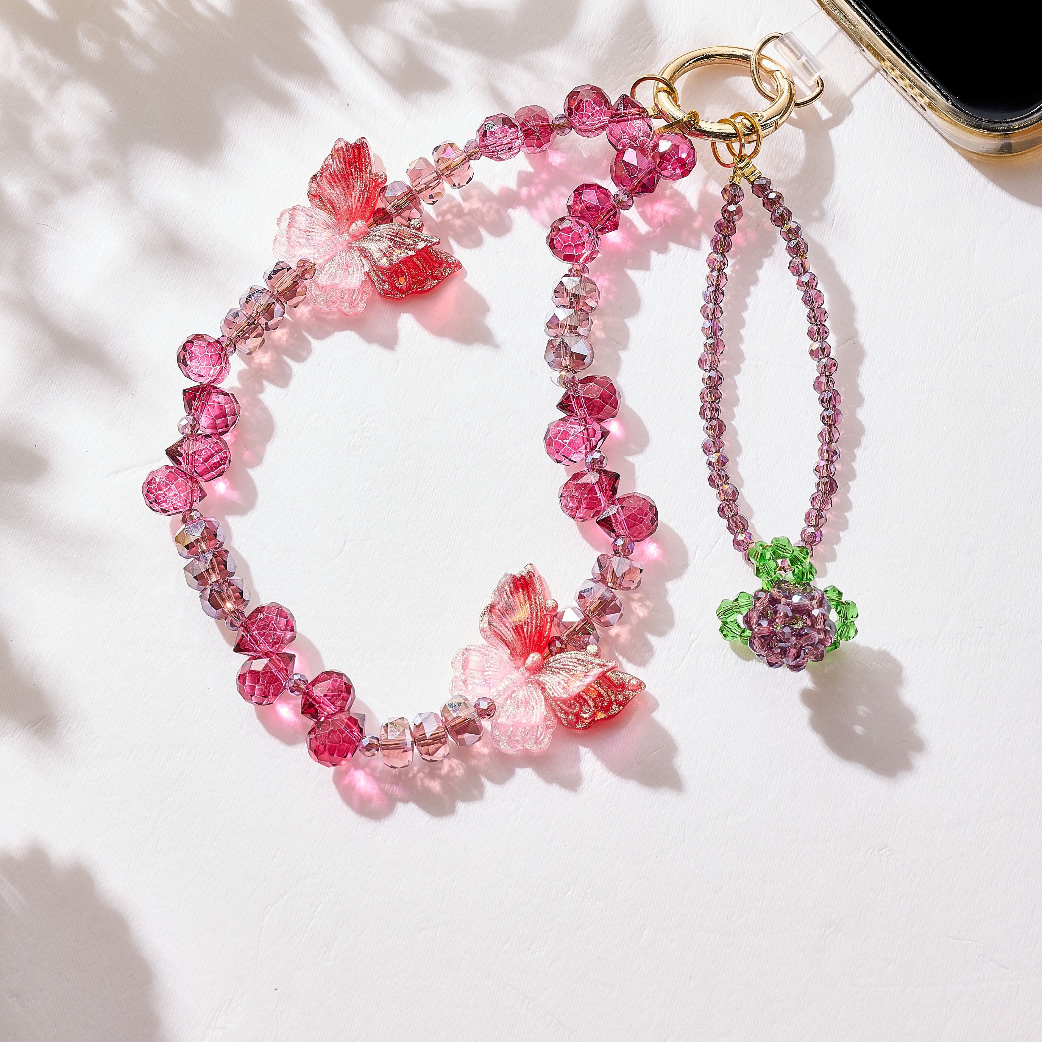Butterfly Crystal Keychain Wristlet K1510