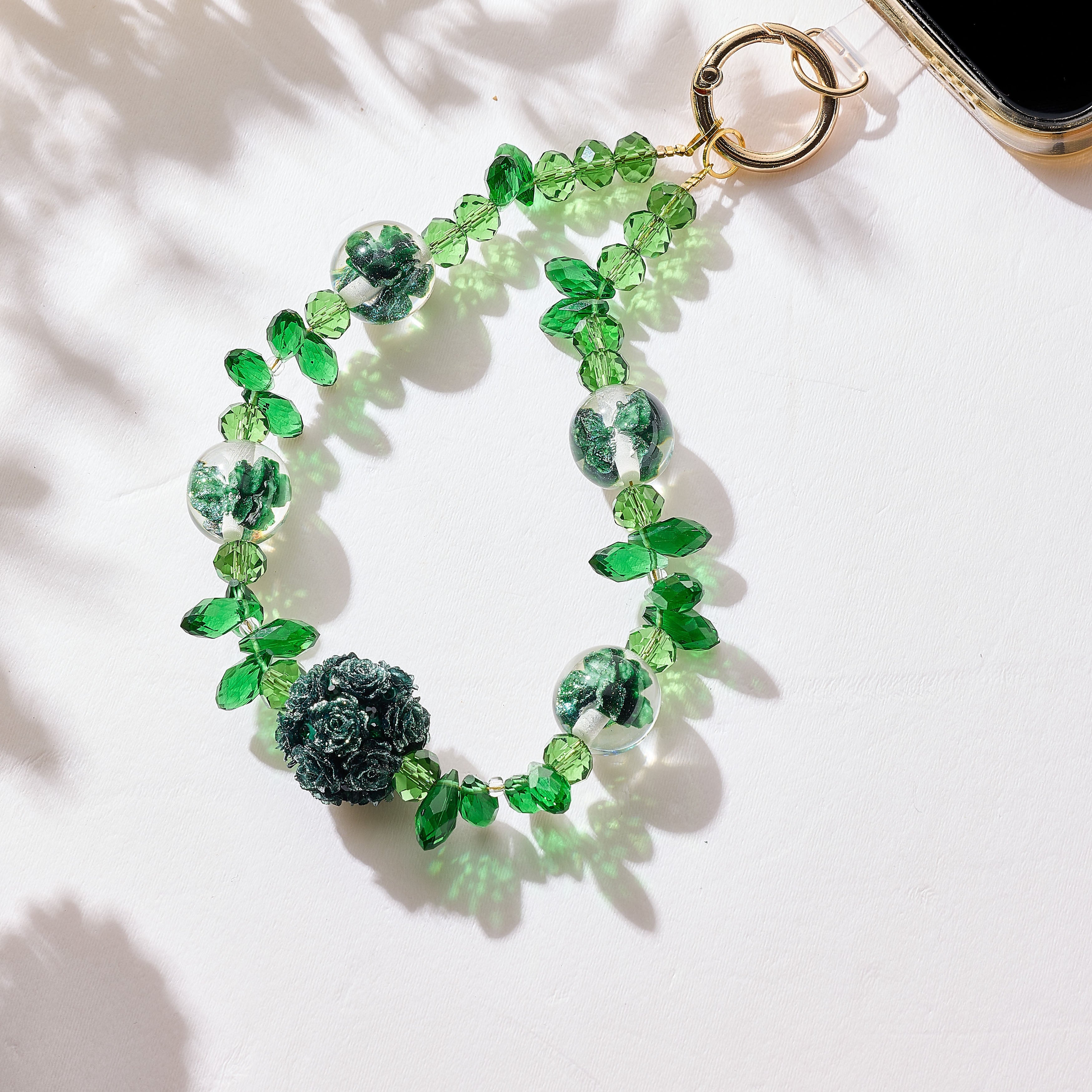 Flower Crystal Keychain Wristlet K1524