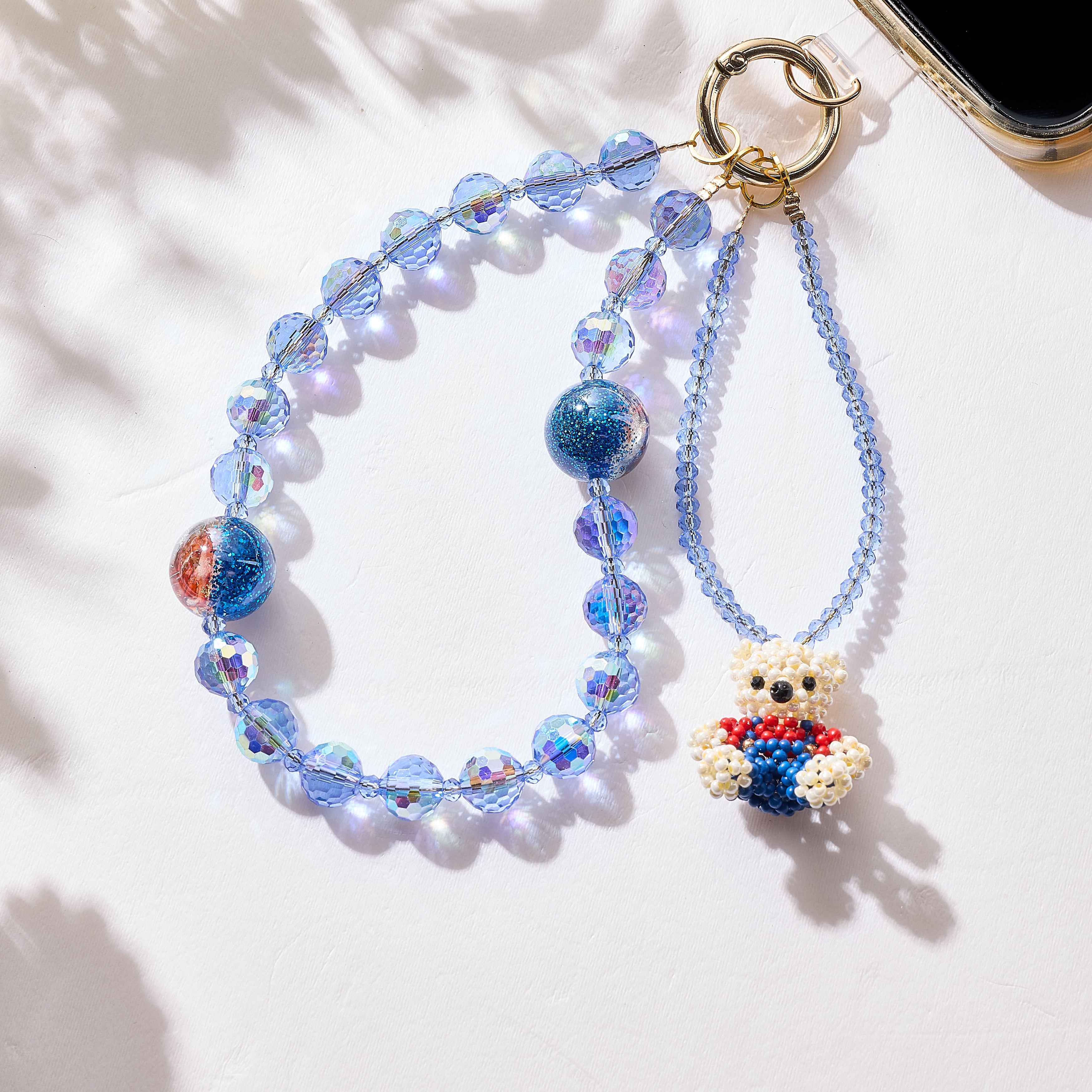 Bear Crystal Keychain Wristlet K1527