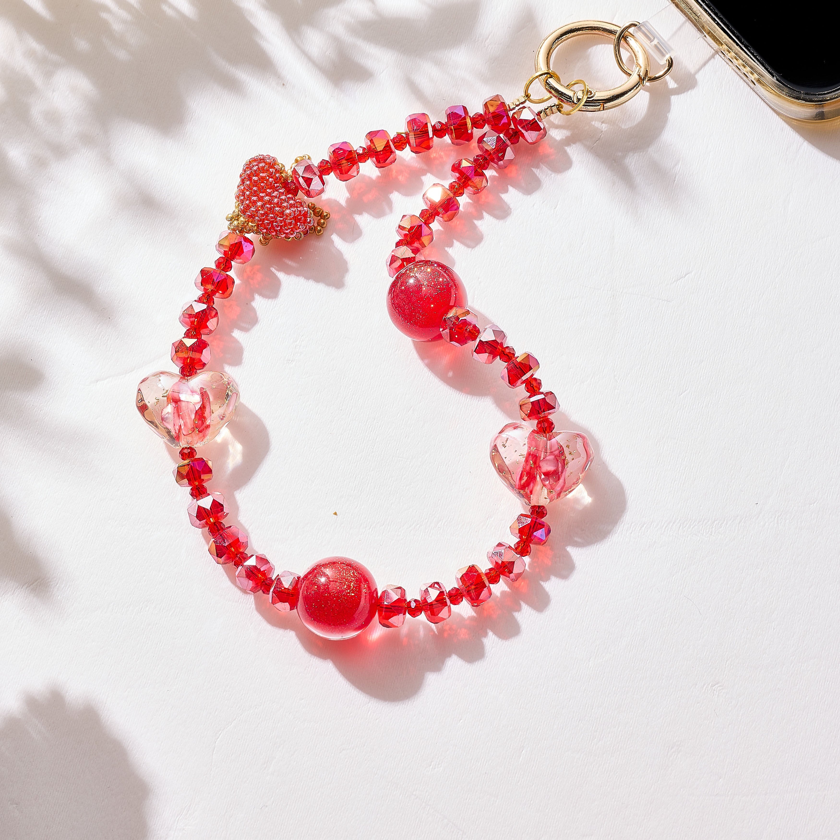 Heart Shape Crystal Keychain Wristlet K1529