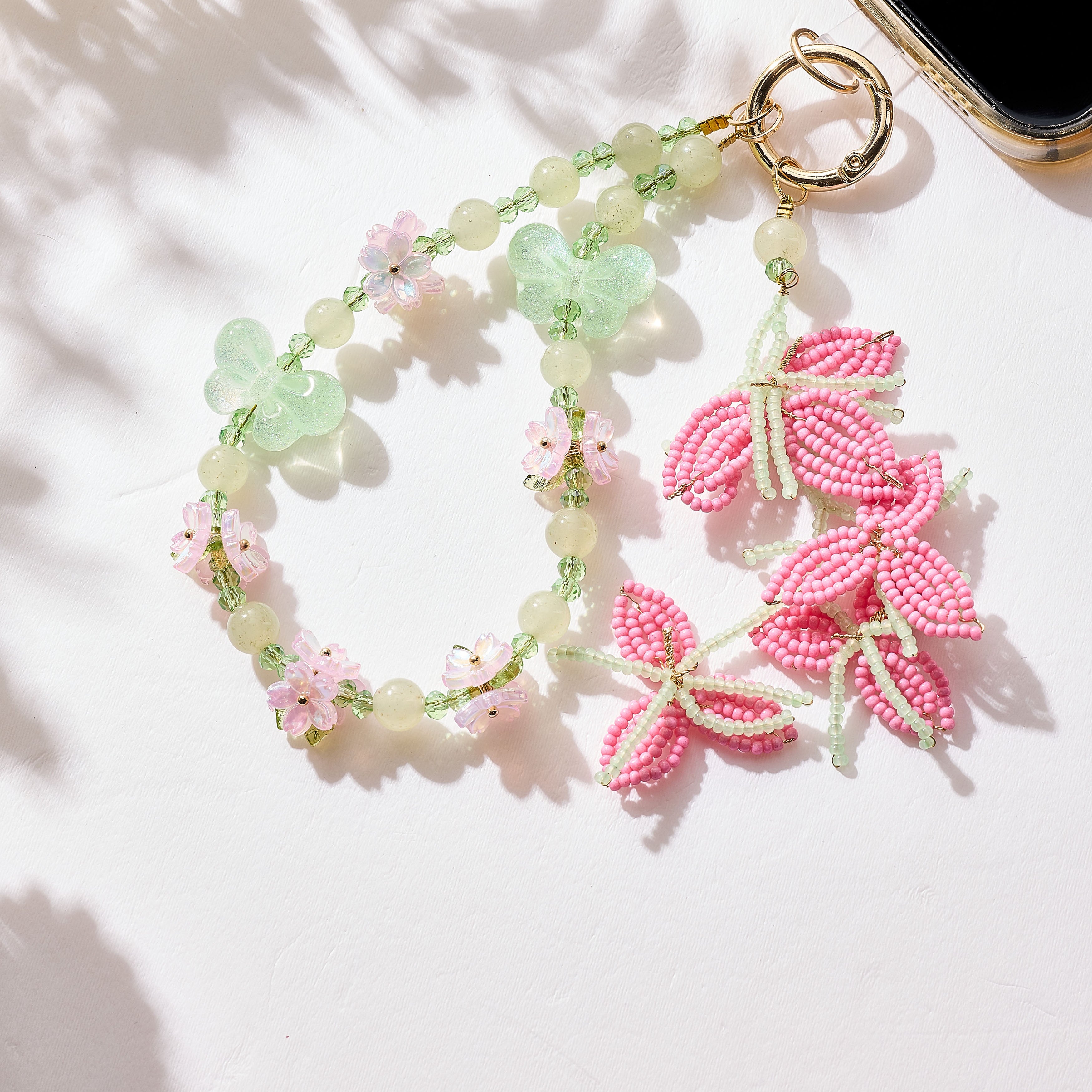 Flower Crystal Keychain Wristlet K1531