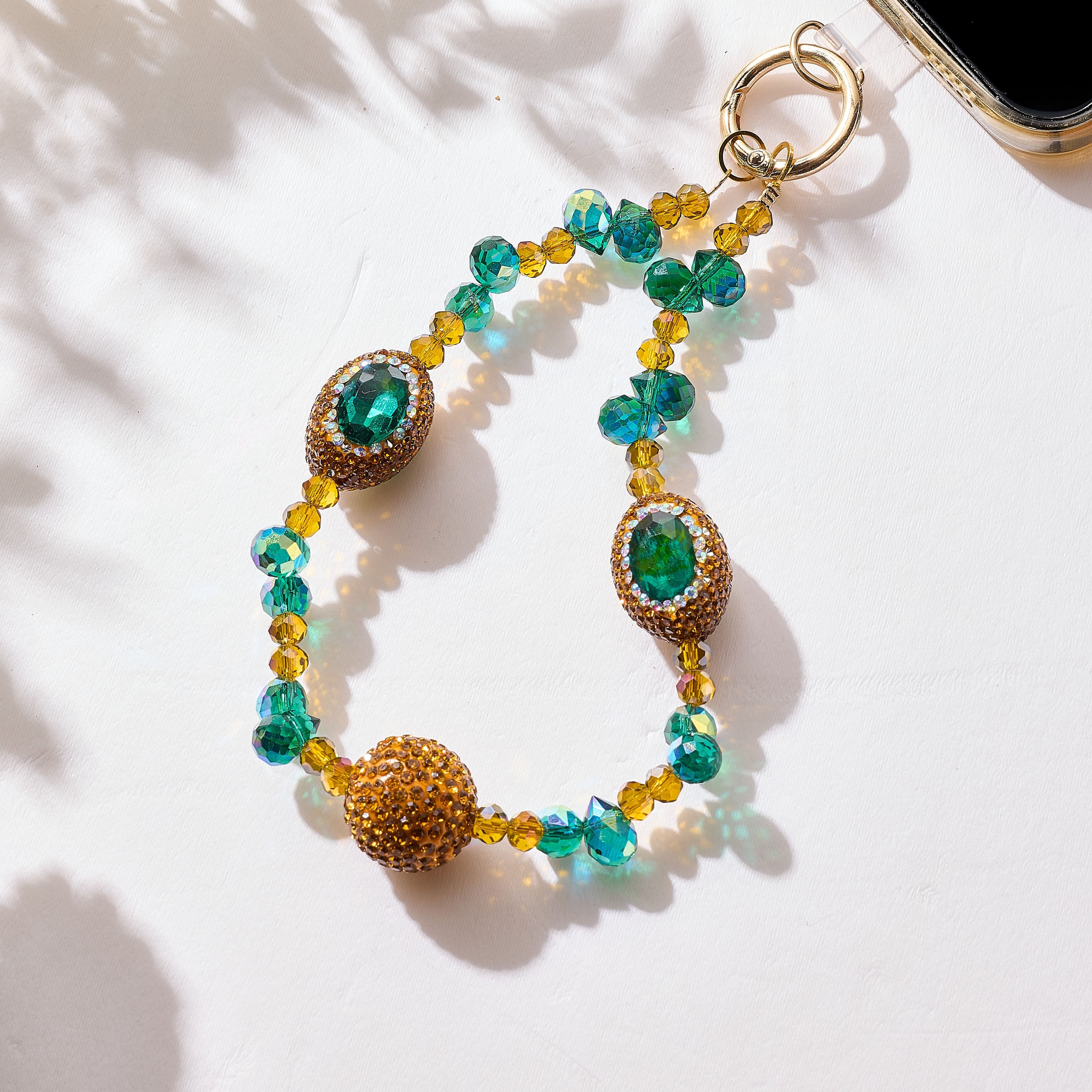 Round Crystal Keychain Wristlet K1533