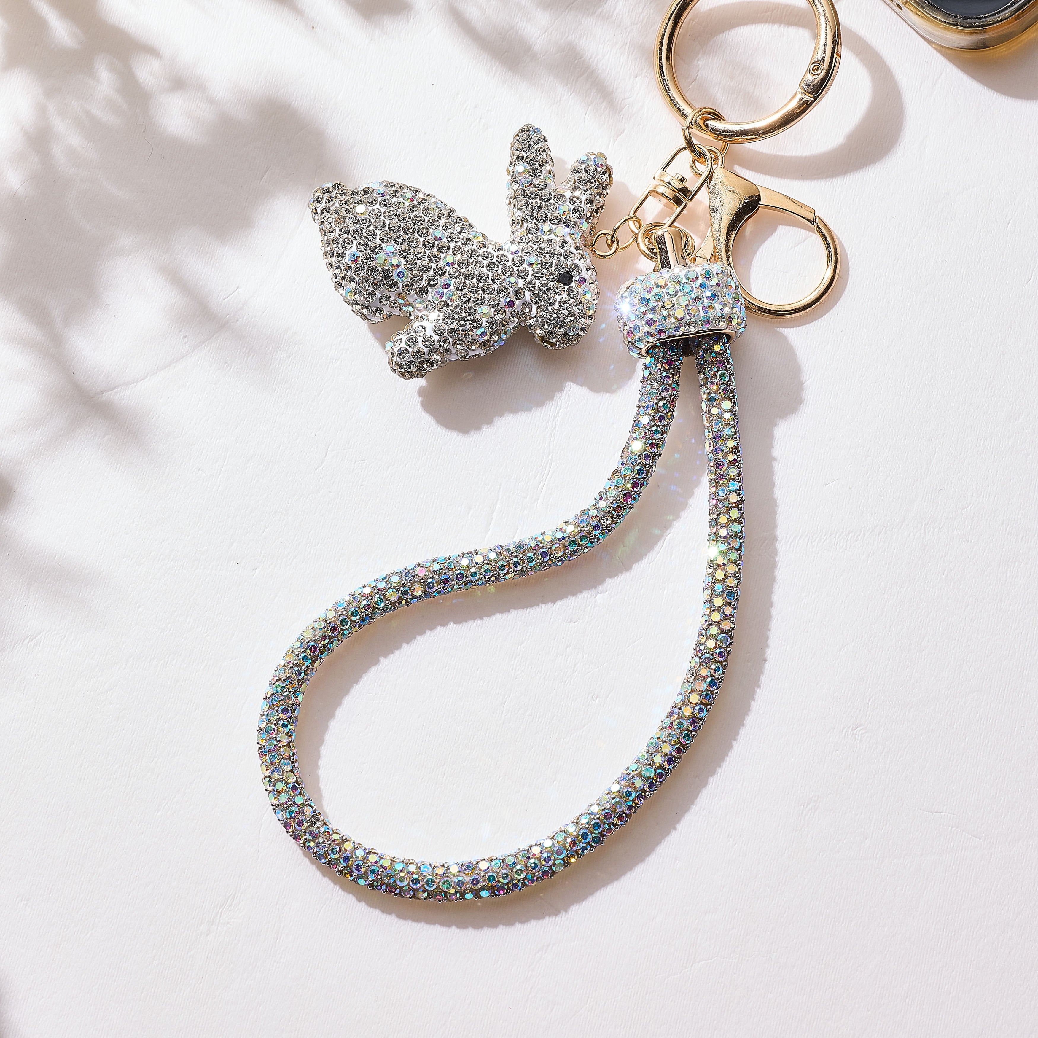 Rabbit Crystal Keychain Wristlet K1542