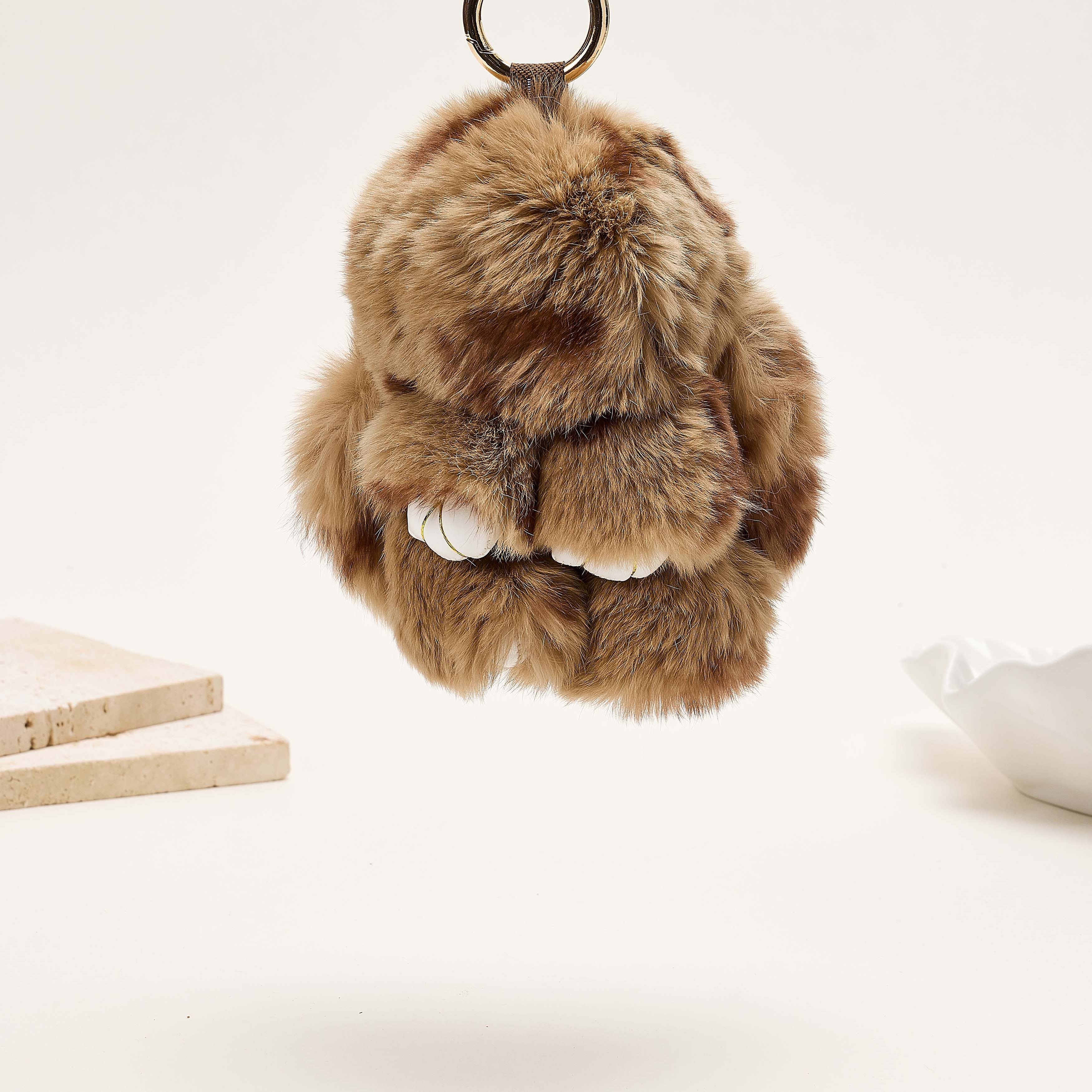 Rabbit Speckle Plush Keychain K1555
