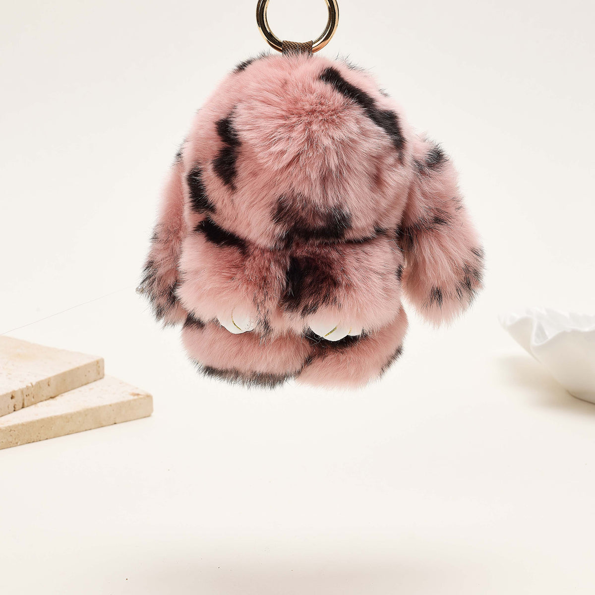 Rabbit Speckle Plush Keychain K1555