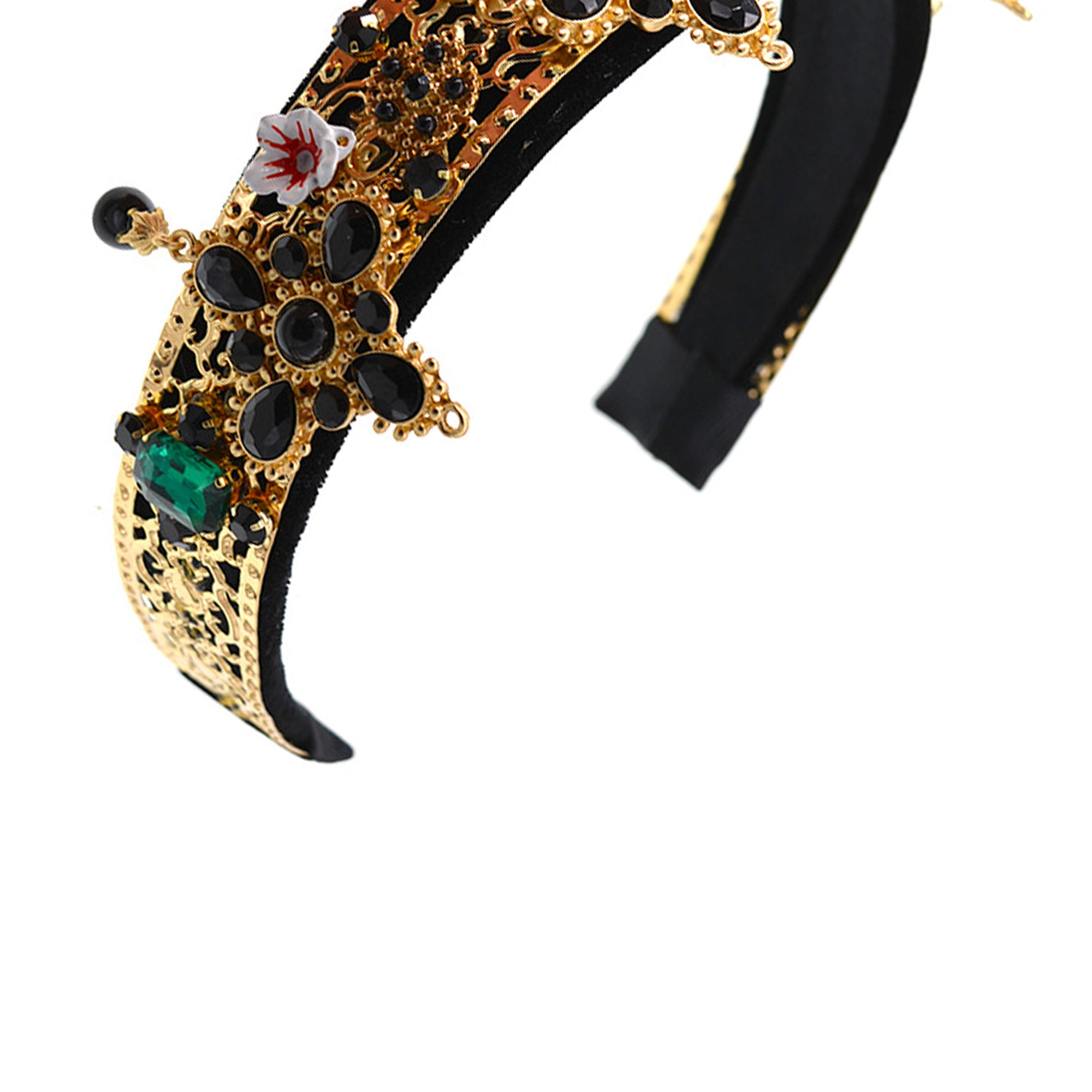 Floral Alloy Velvet Headband L2644