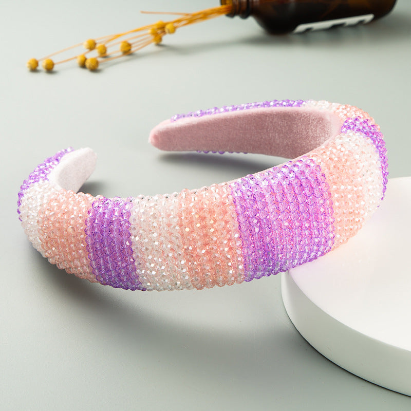 Multicolor Crystal Sponge Headband L2720