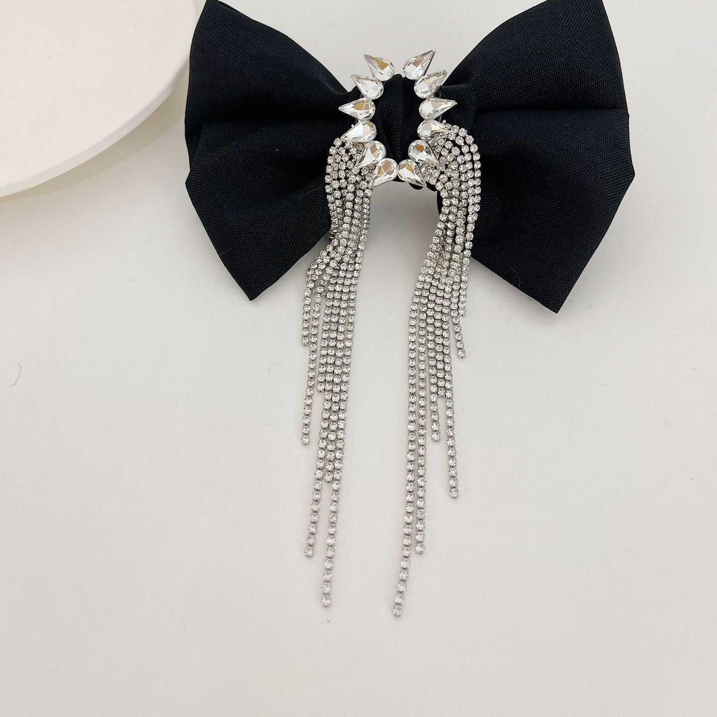 Bow Rhinestone Tassel Hair Clip L2748