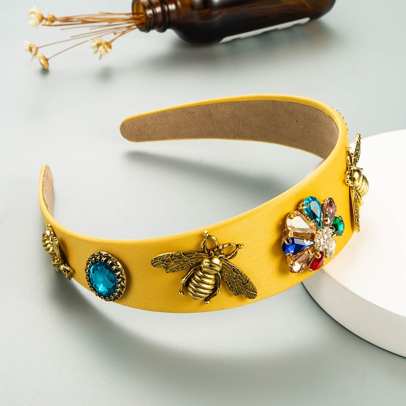 Floral Bee Crystal Headband L2863