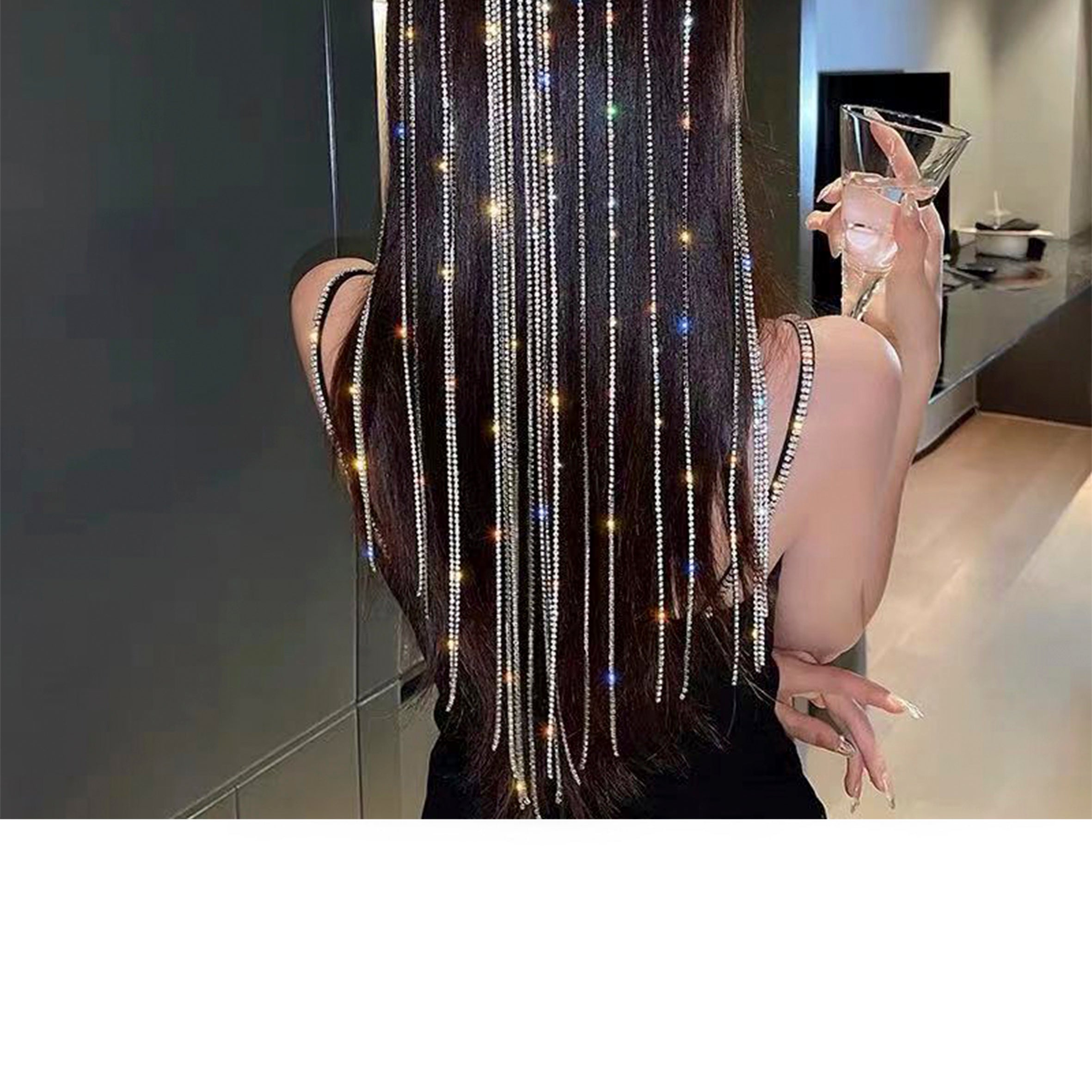 Rhinestone Tassel Hair Accessories L2919