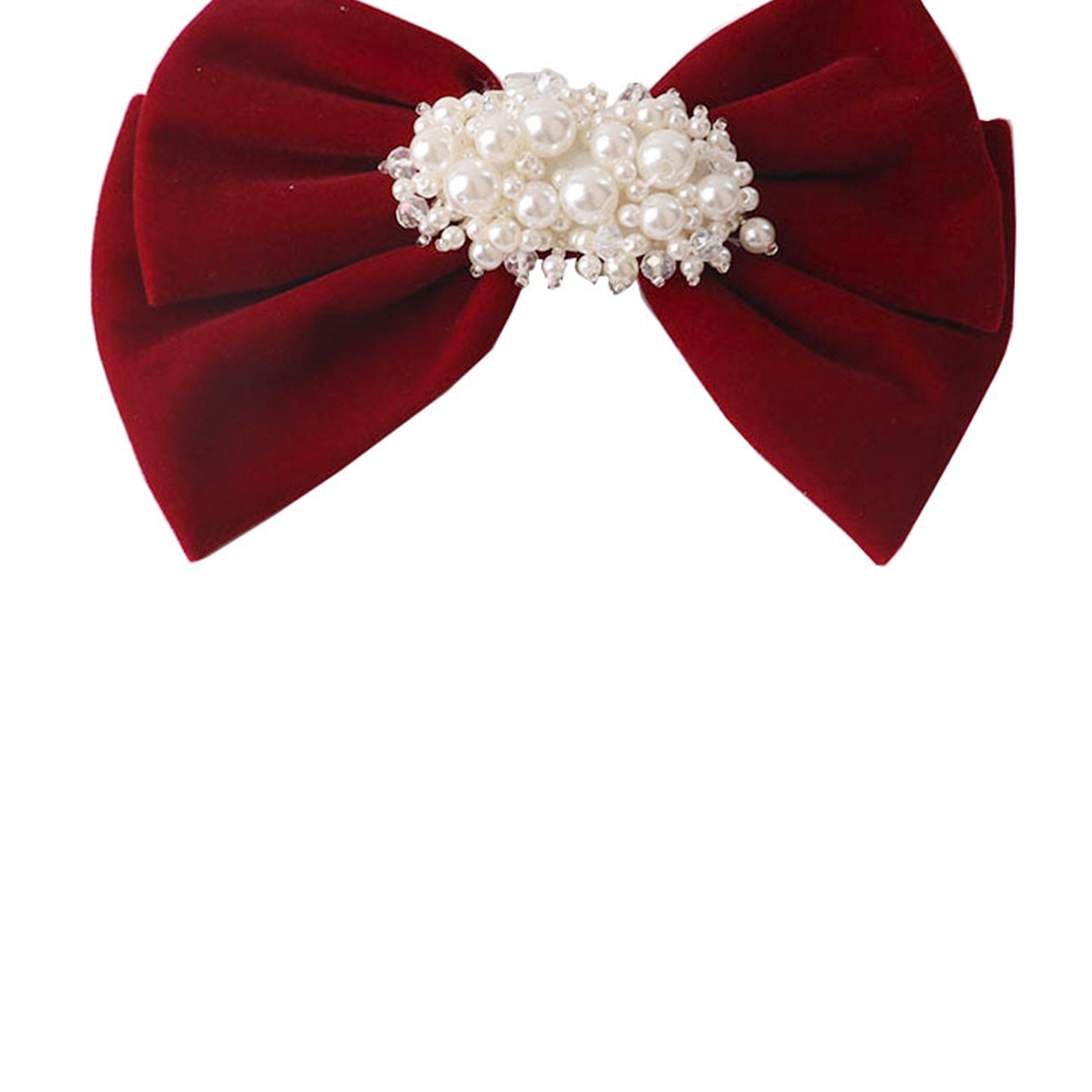 Pinza para el pelo con lazo y perla L2983